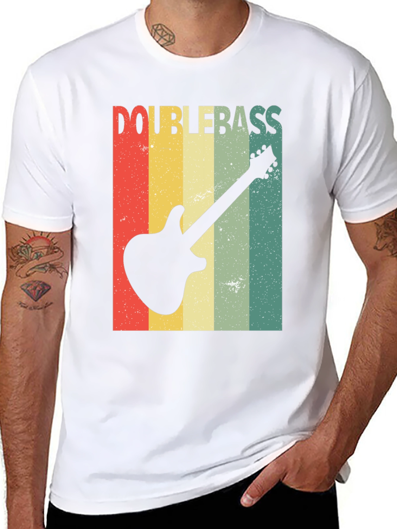 Retro Double Bass Guitar T-Shirt