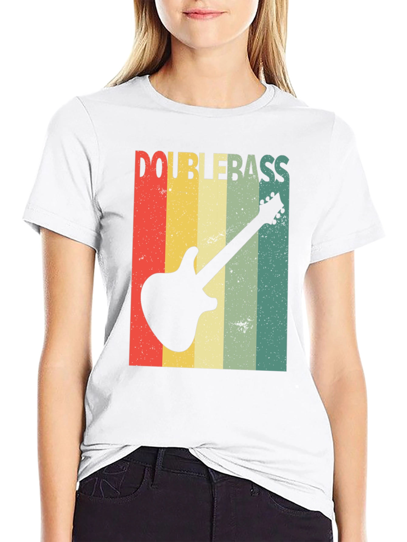Retro Double Bass Guitar T-Shirt