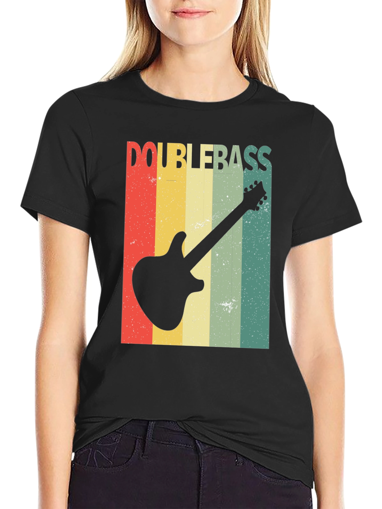 Retro Double Bass Guitar T-Shirt