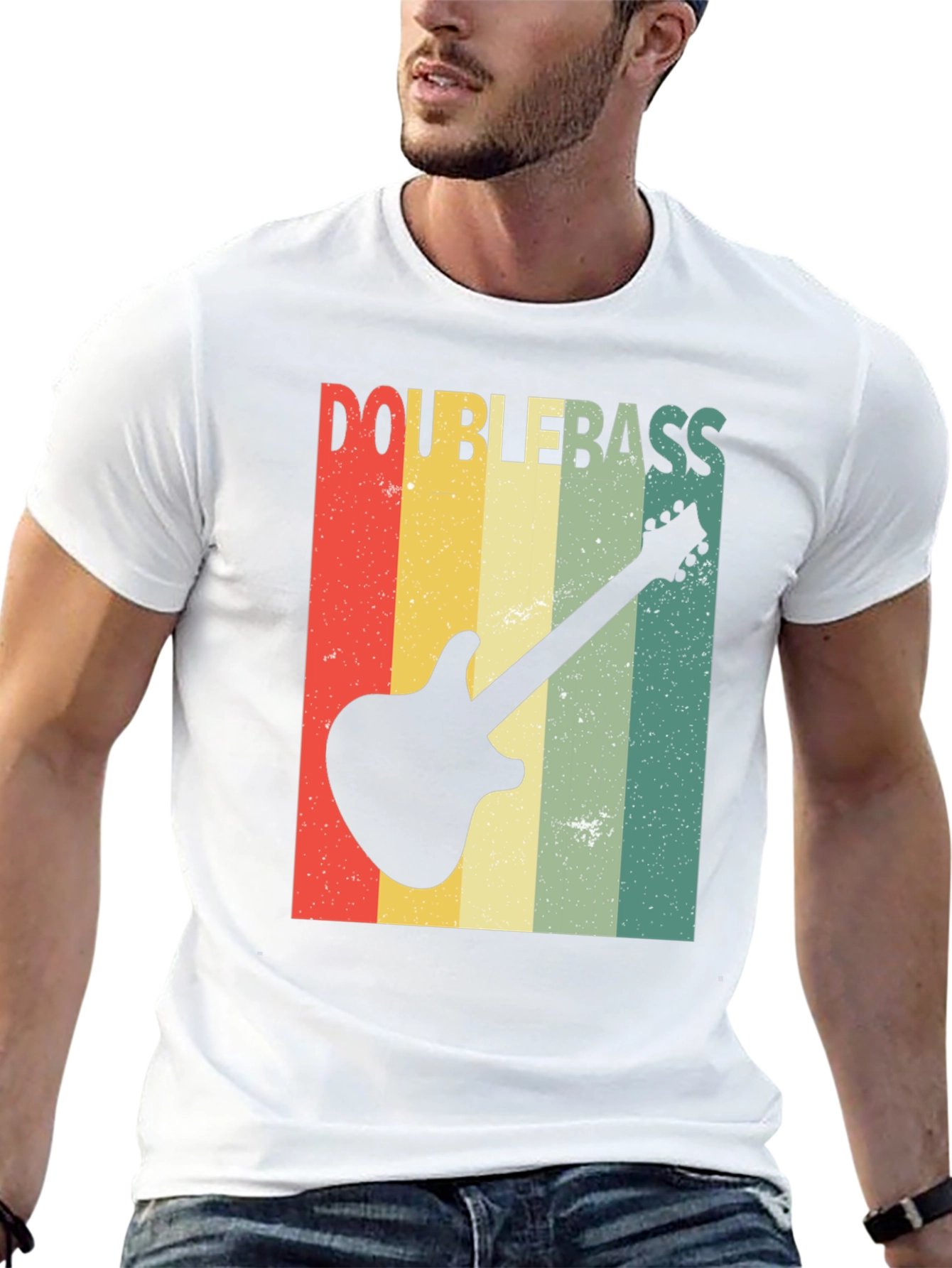 Retro Double Bass Guitar T-Shirt