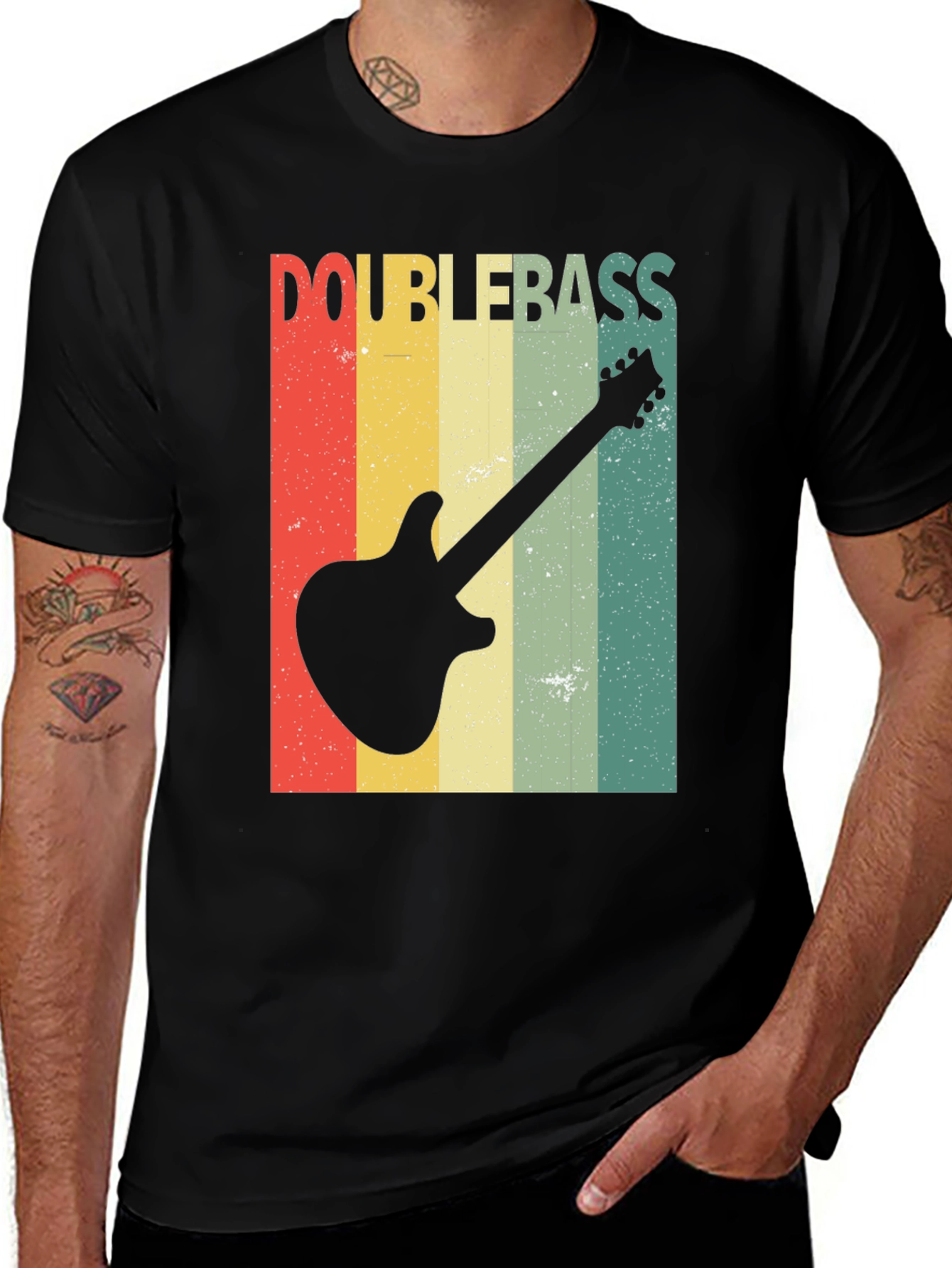 Retro Double Bass Guitar T-Shirt