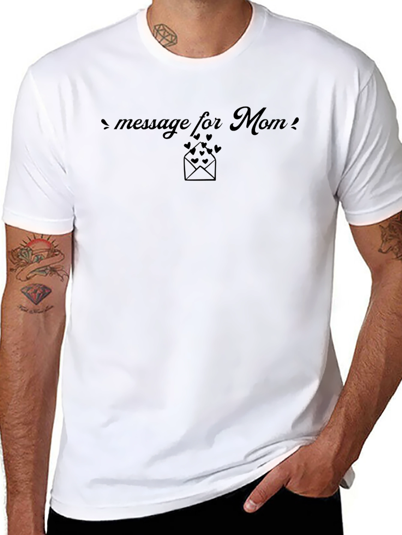 Message for Mom T-Shirt - Envelope Heart Design