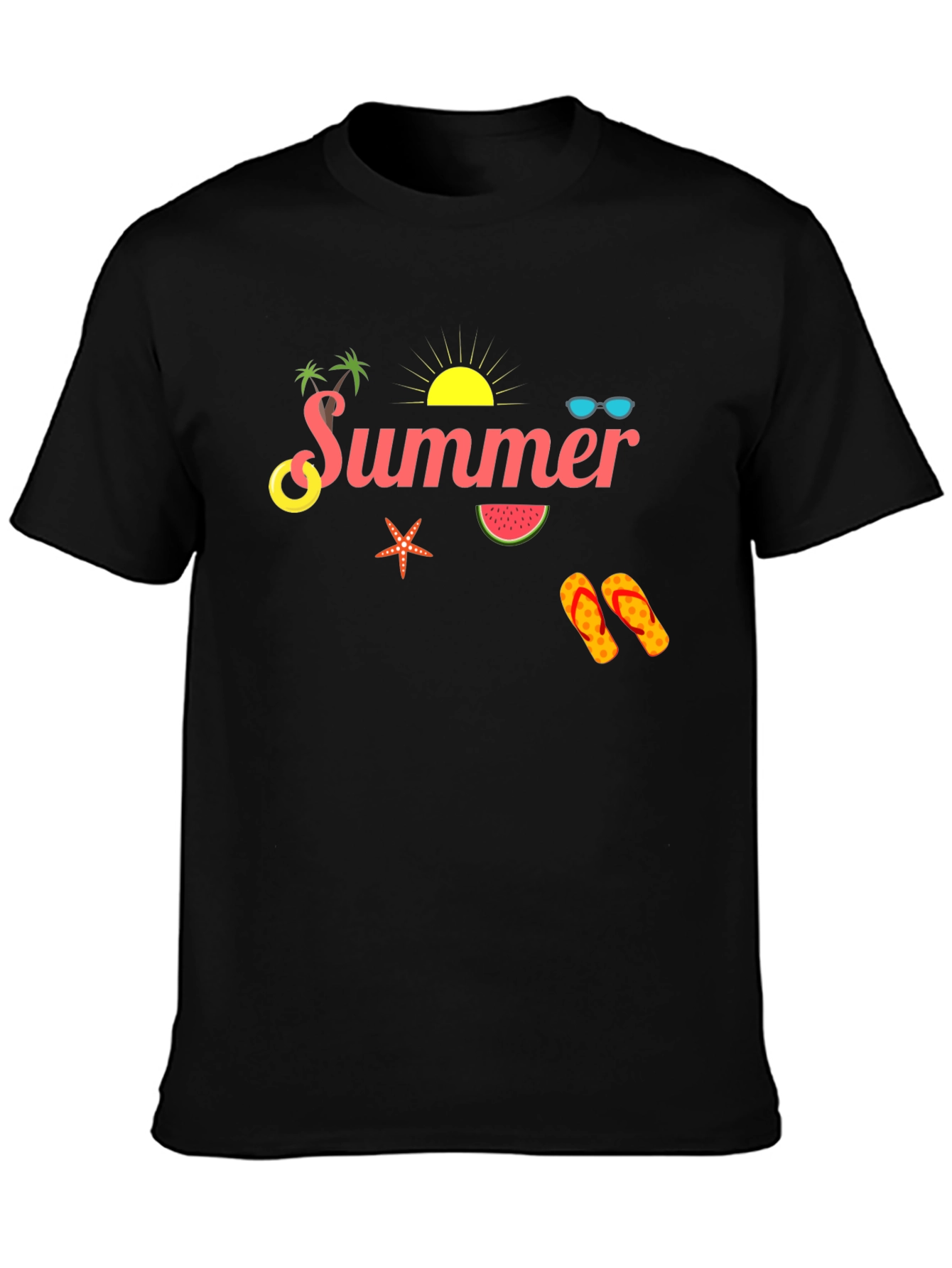 Summer Vibes Black T-Shirt