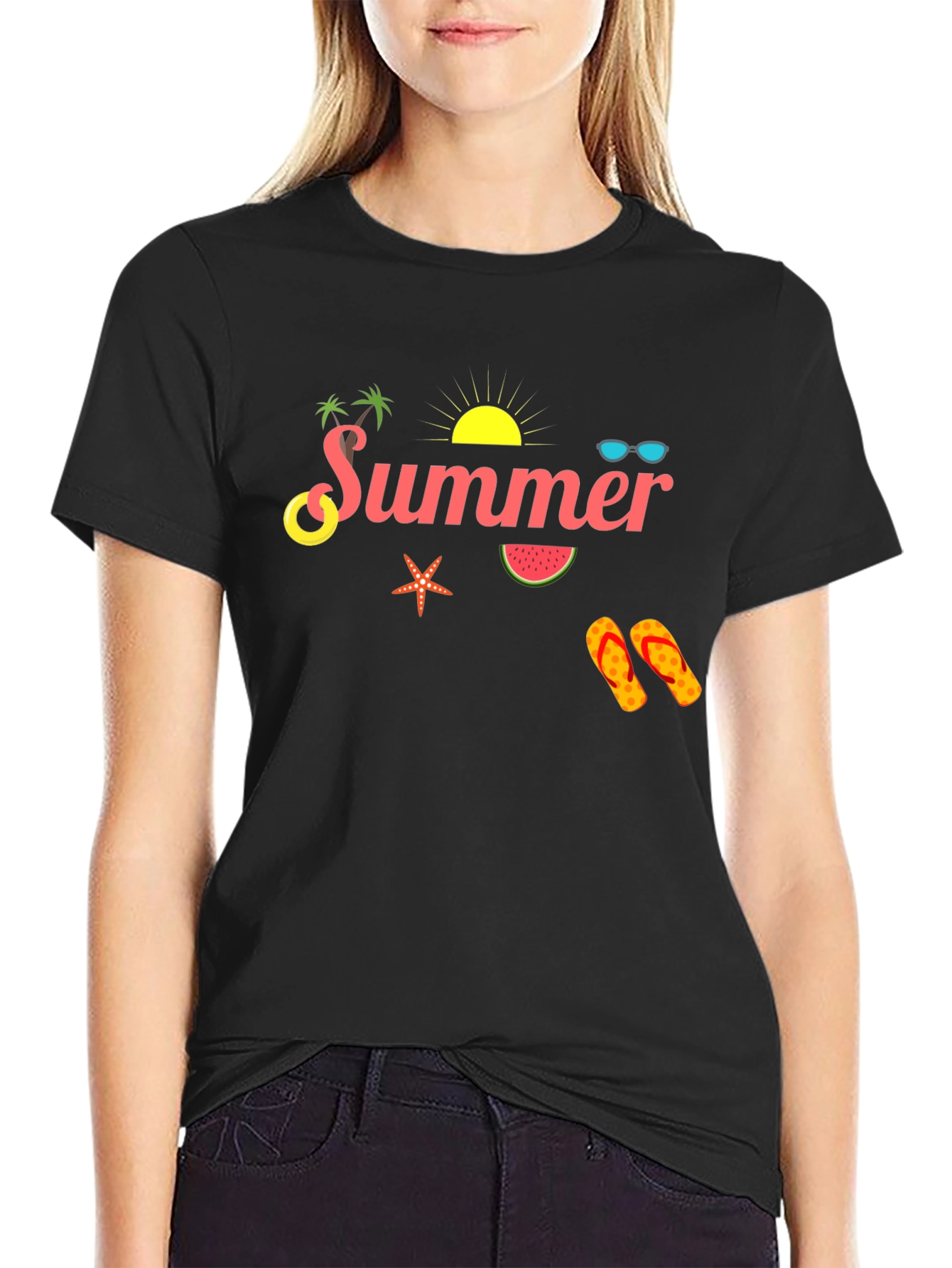 Summer Vibes Black T-Shirt