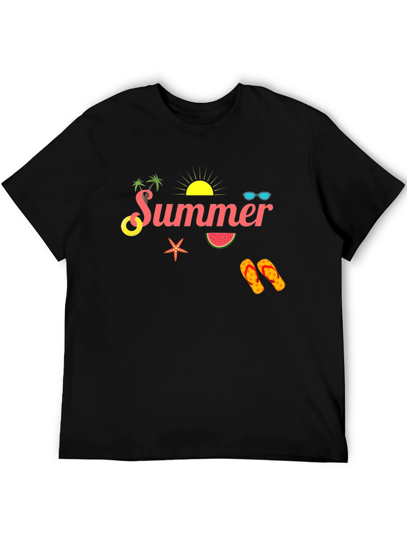 Summer Vibes Black T-Shirt