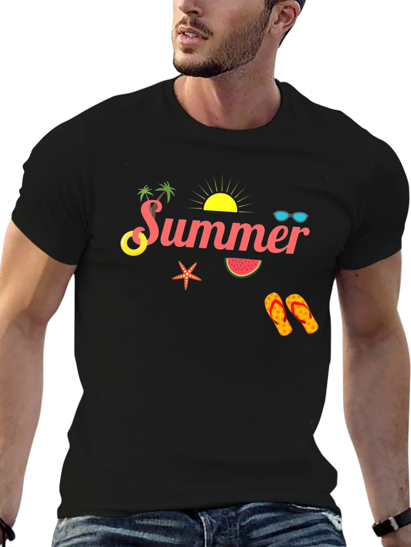 Summer Vibes Black T-Shirt
