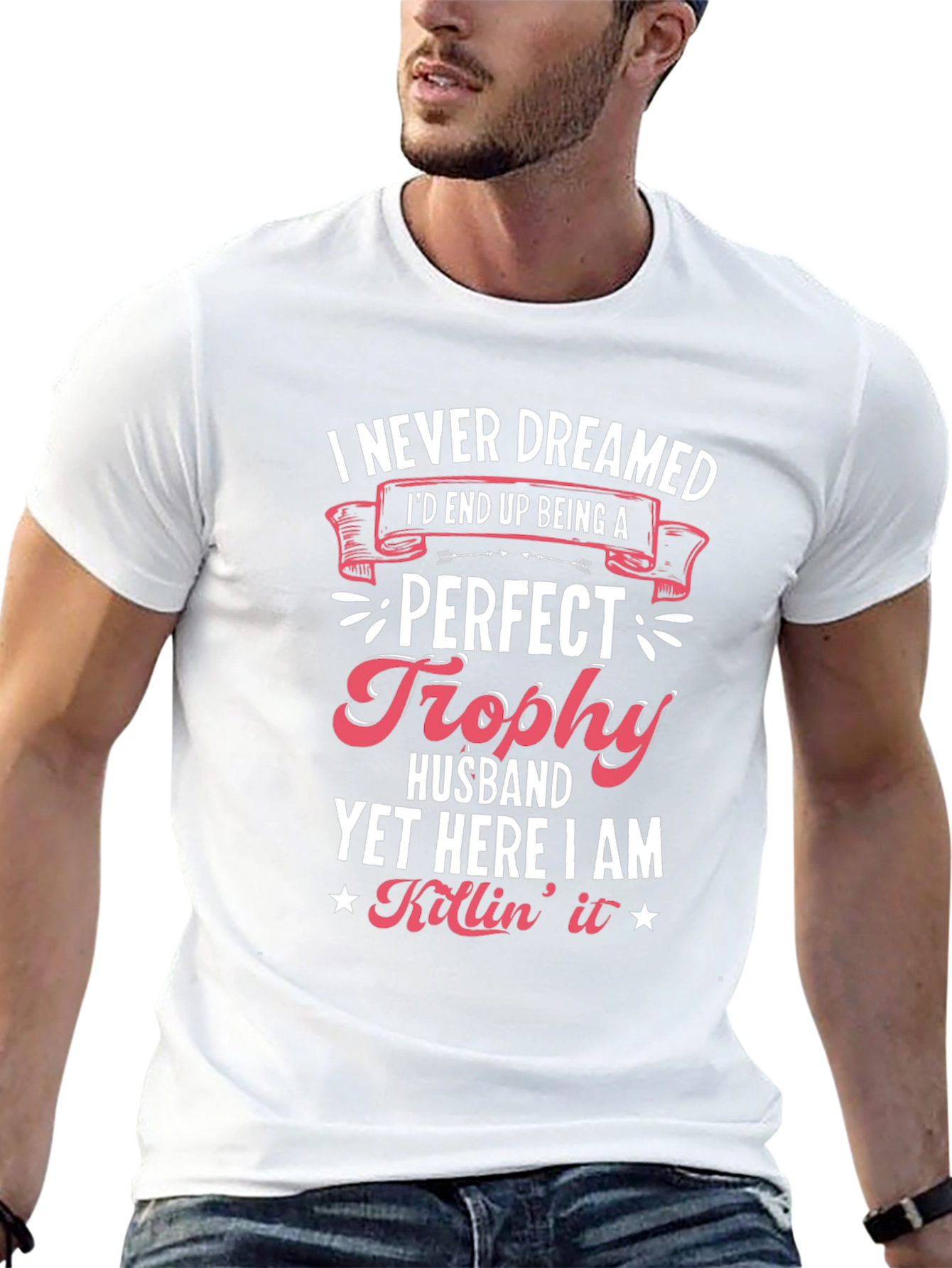 Perfect Trophy Husband Black Graphic T-Shirt