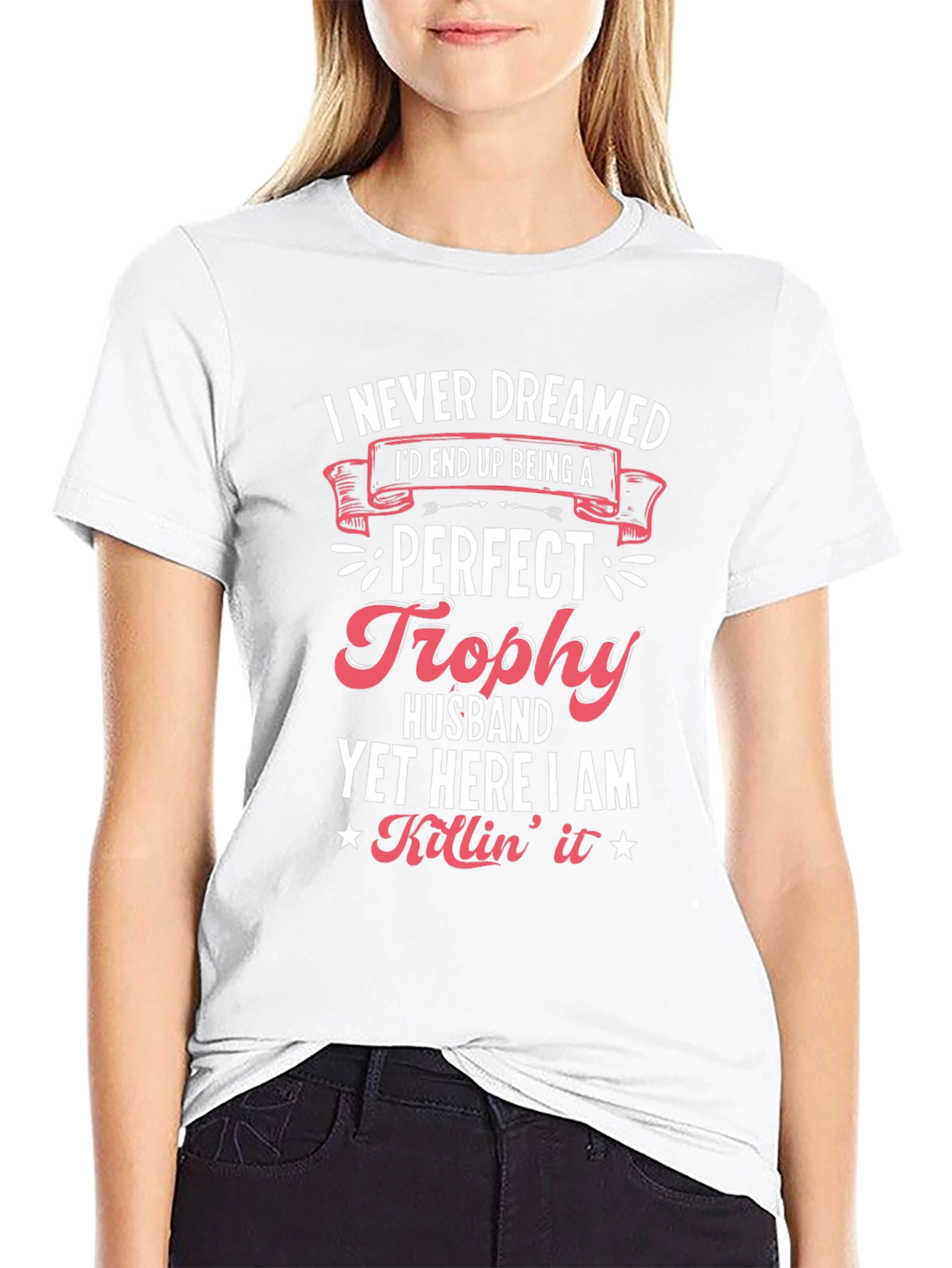 Perfect Trophy Husband Black Graphic T-Shirt
