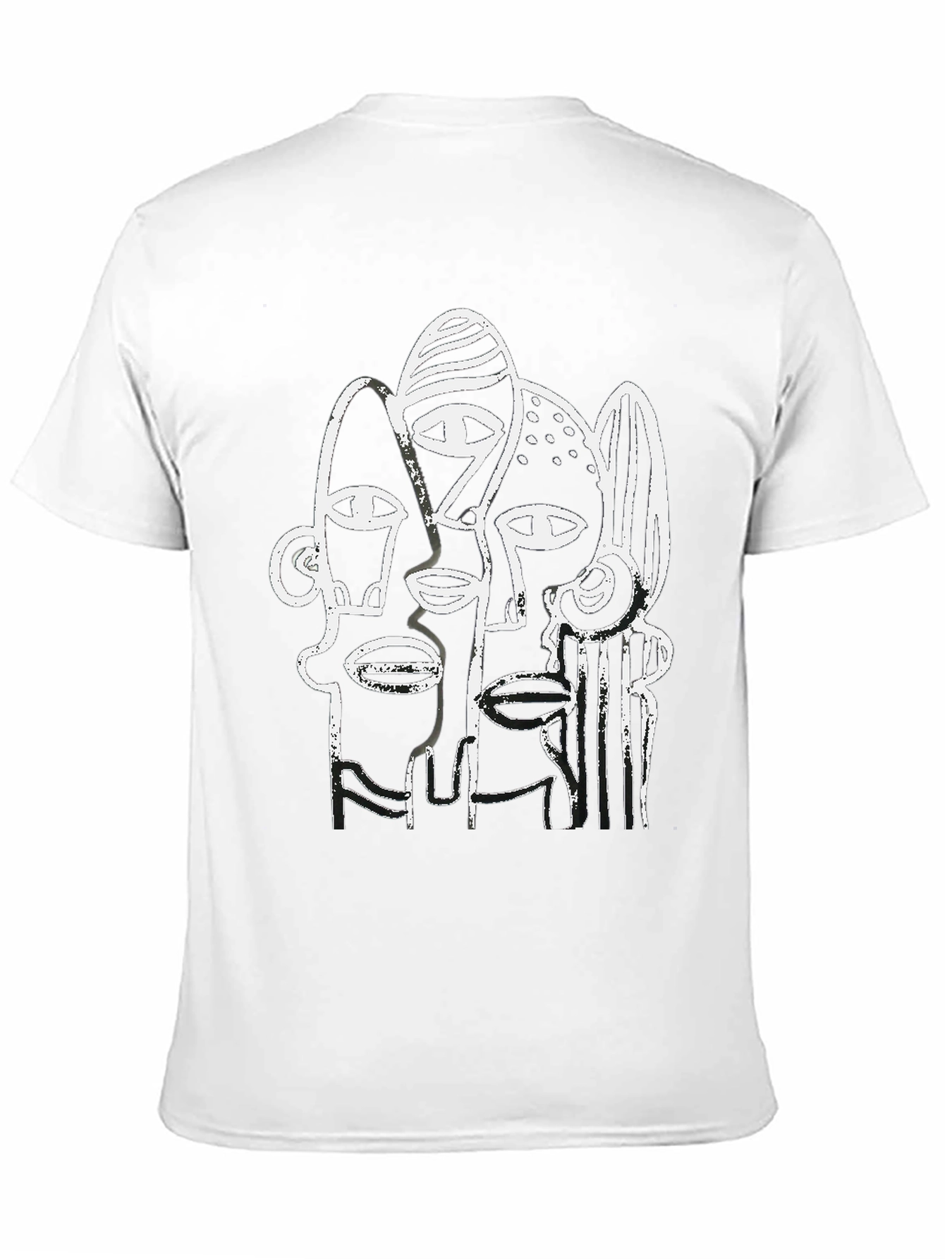 Abstract Faces Graphic Tee - Modern Art Shirt