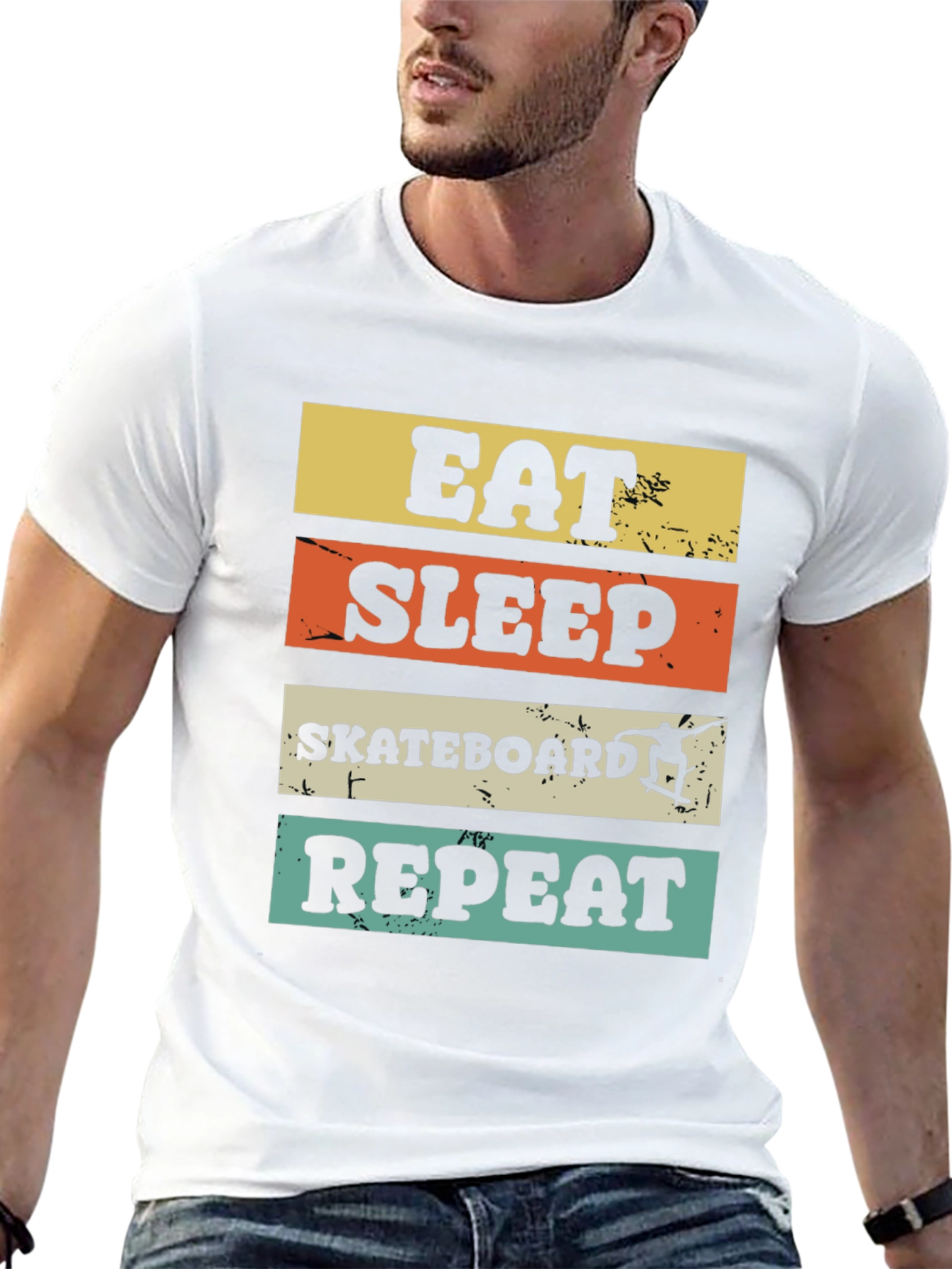 Eat Sleep Skateboard Repeat Graphic Tee