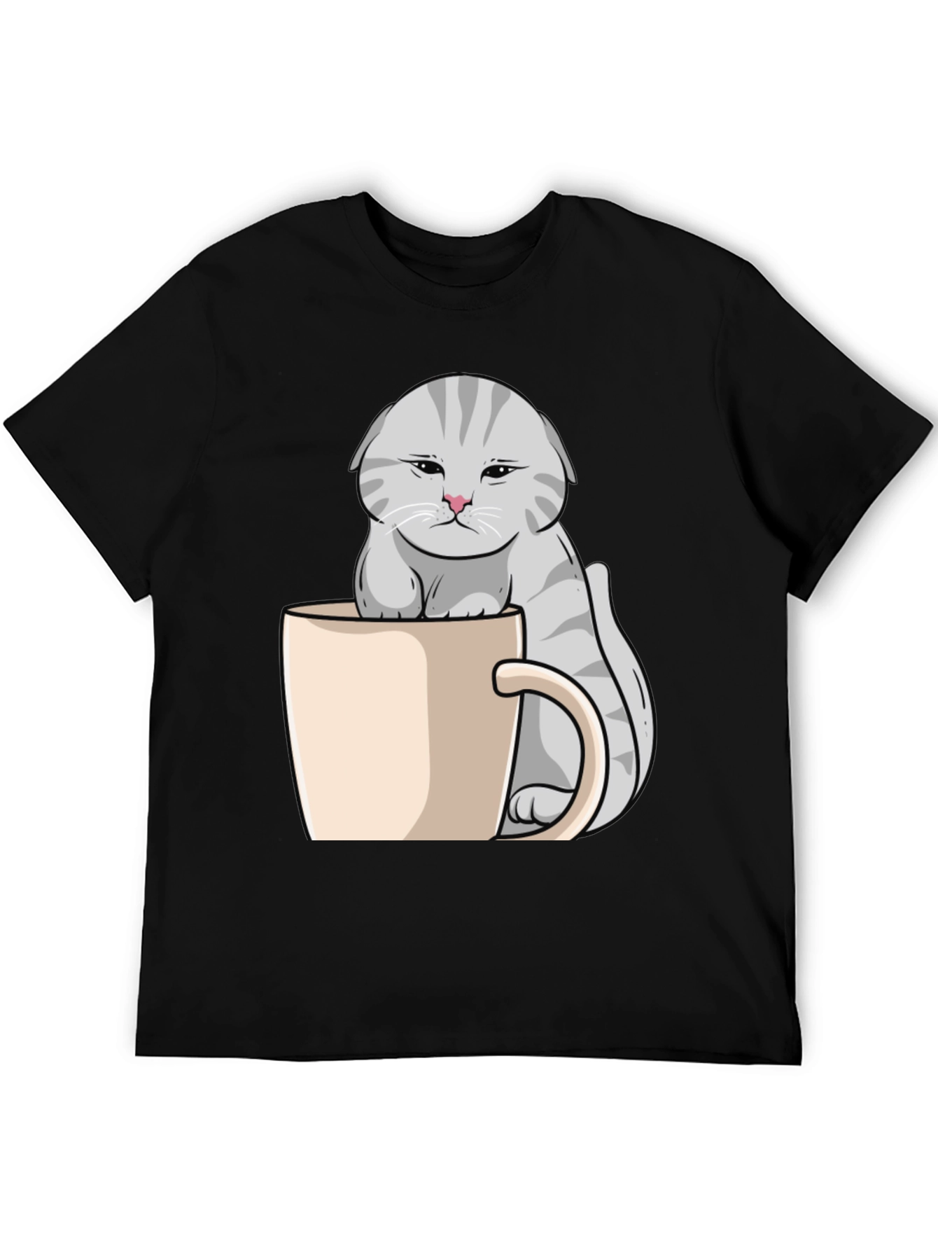 Grumpy Cat Mug T-Shirt - Novelty Kitten Tee