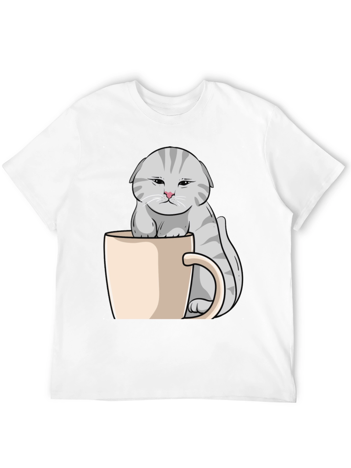 Grumpy Cat Mug T-Shirt - Novelty Kitten Tee