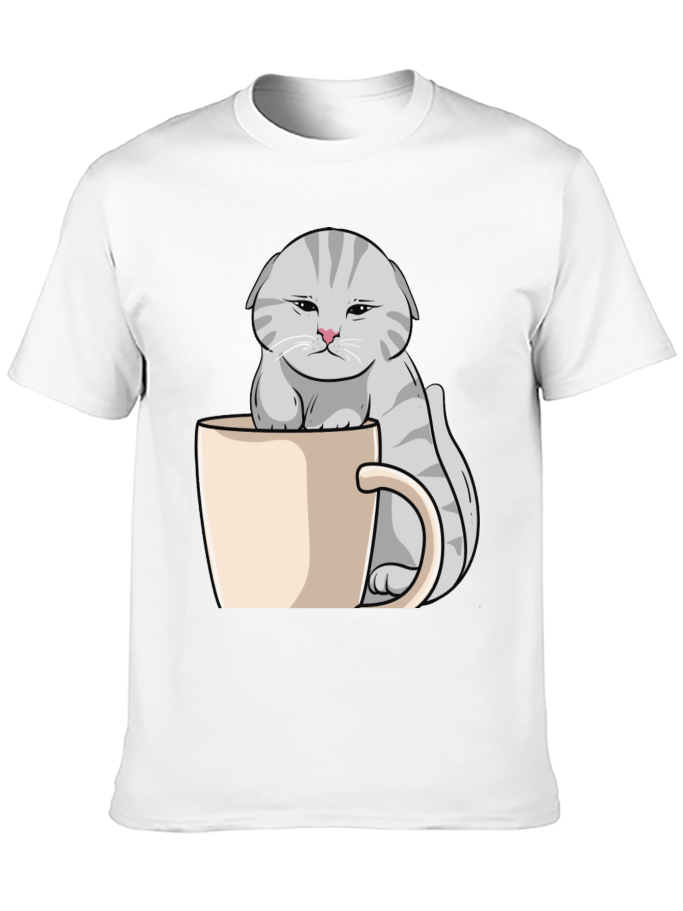 Grumpy Cat Mug T-Shirt - Novelty Kitten Tee
