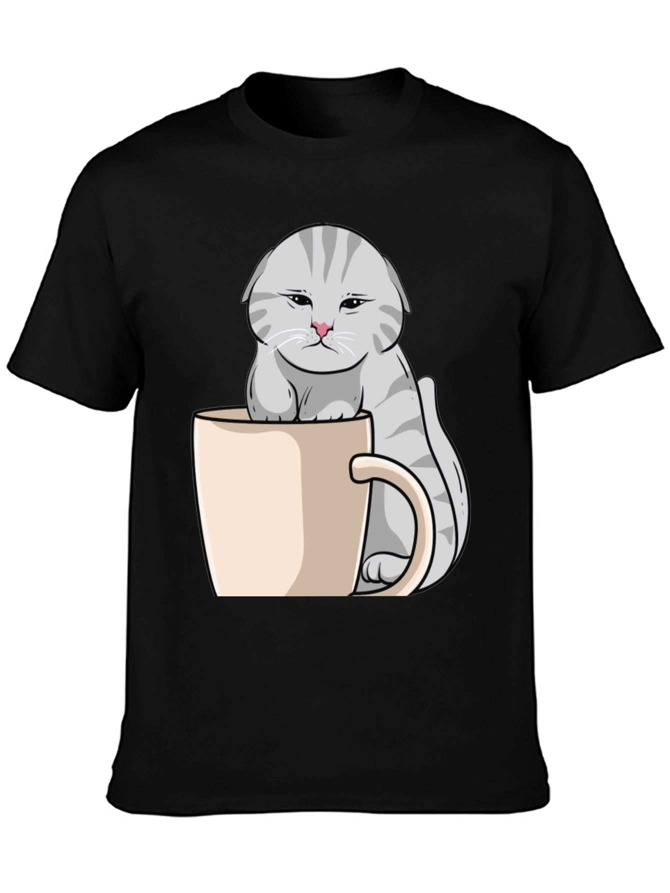 Grumpy Cat Mug T-Shirt - Novelty Kitten Tee