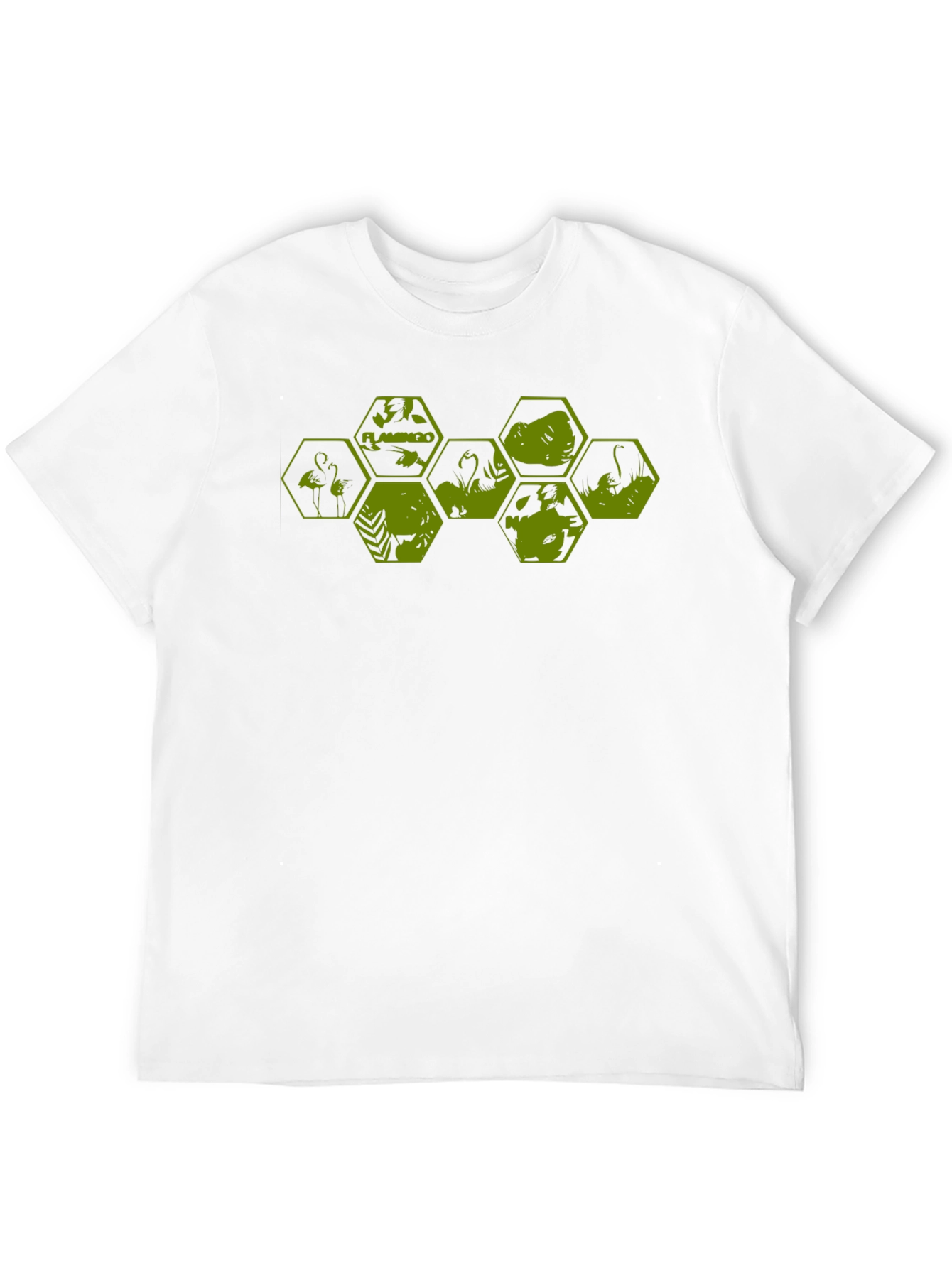 Geometric Flamingo Graphic Tee - Modern Design