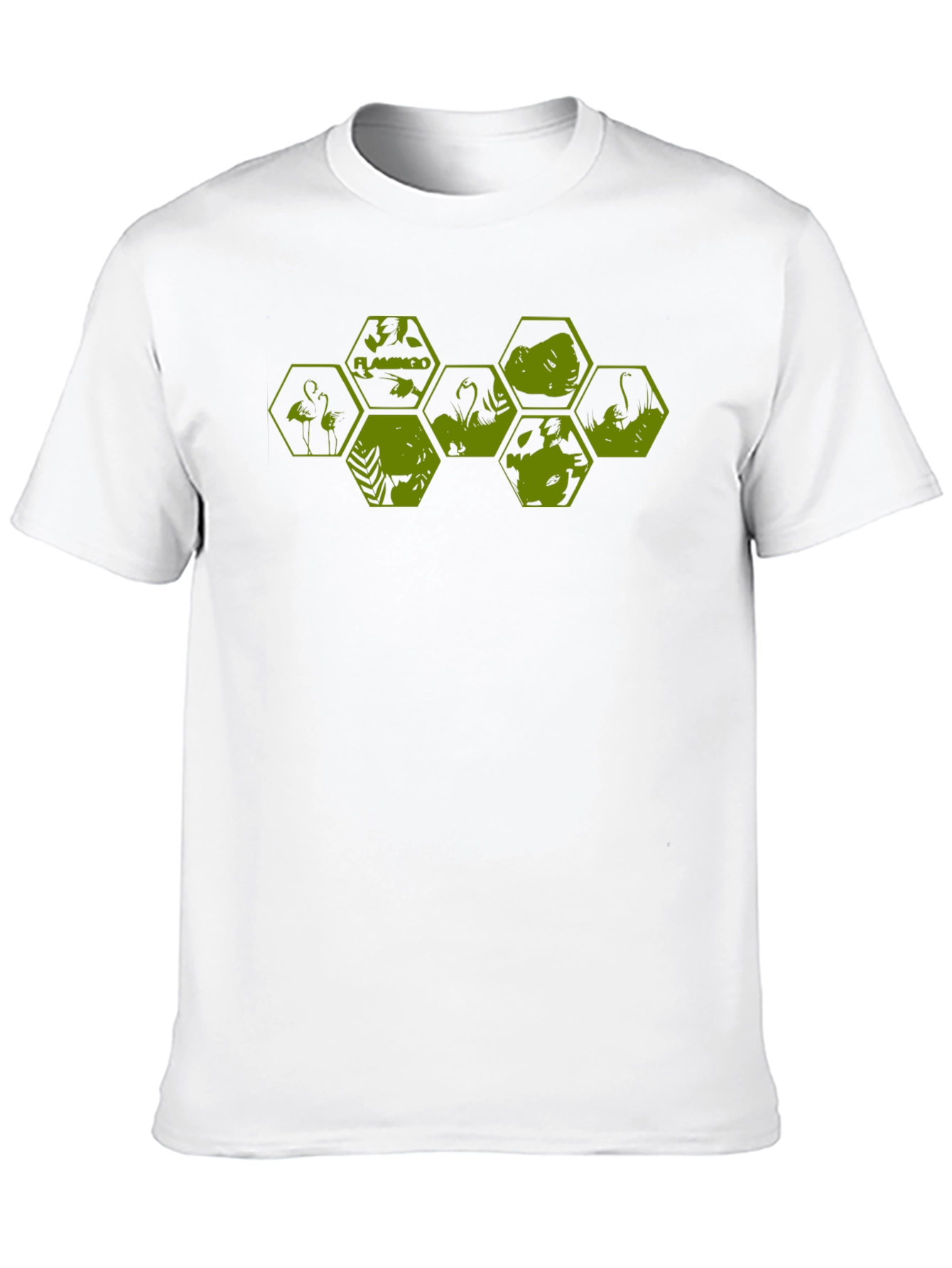 Geometric Flamingo Graphic Tee - Modern Design