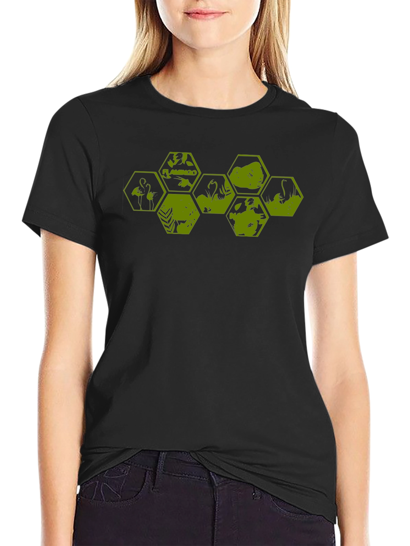 Geometric Flamingo Graphic Tee - Modern Design
