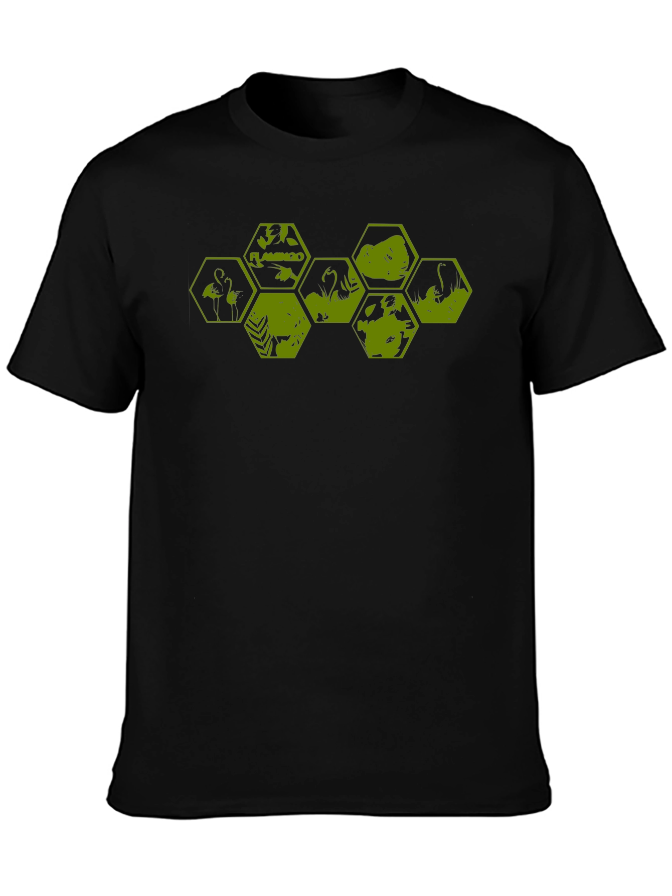 Geometric Flamingo Graphic Tee - Modern Design