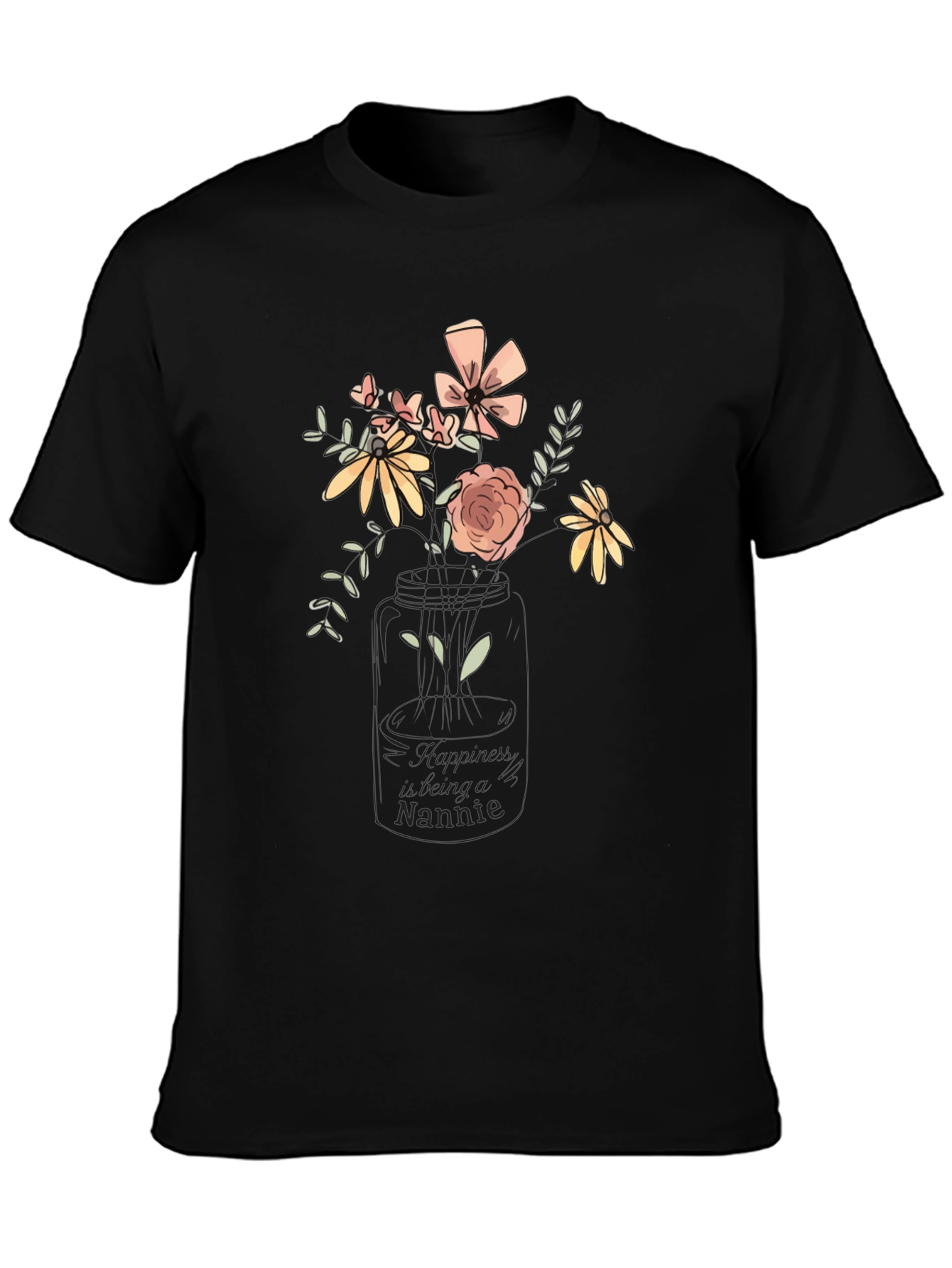 Floral Nannie T-Shirt - Black