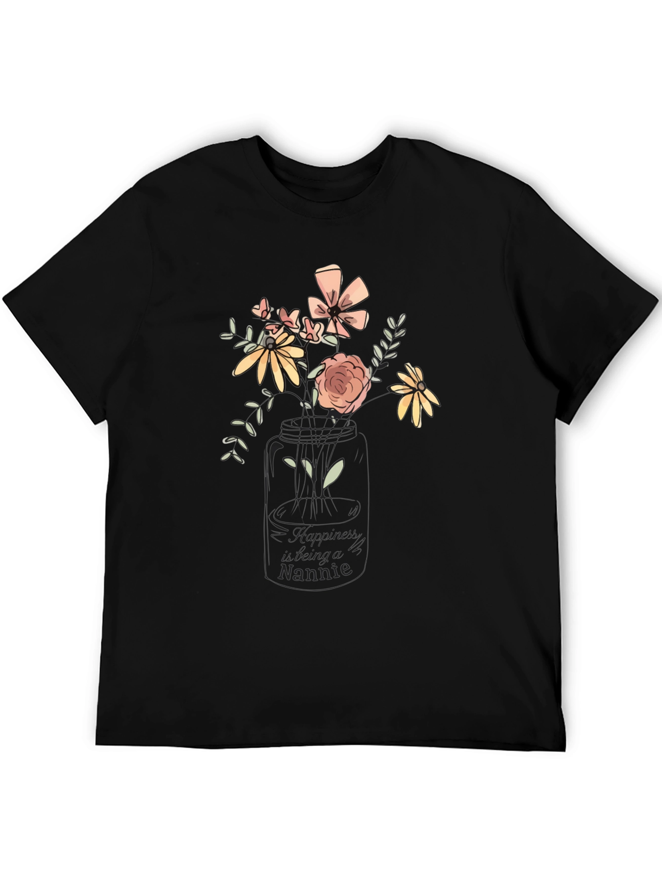 Floral Nannie T-Shirt - Black