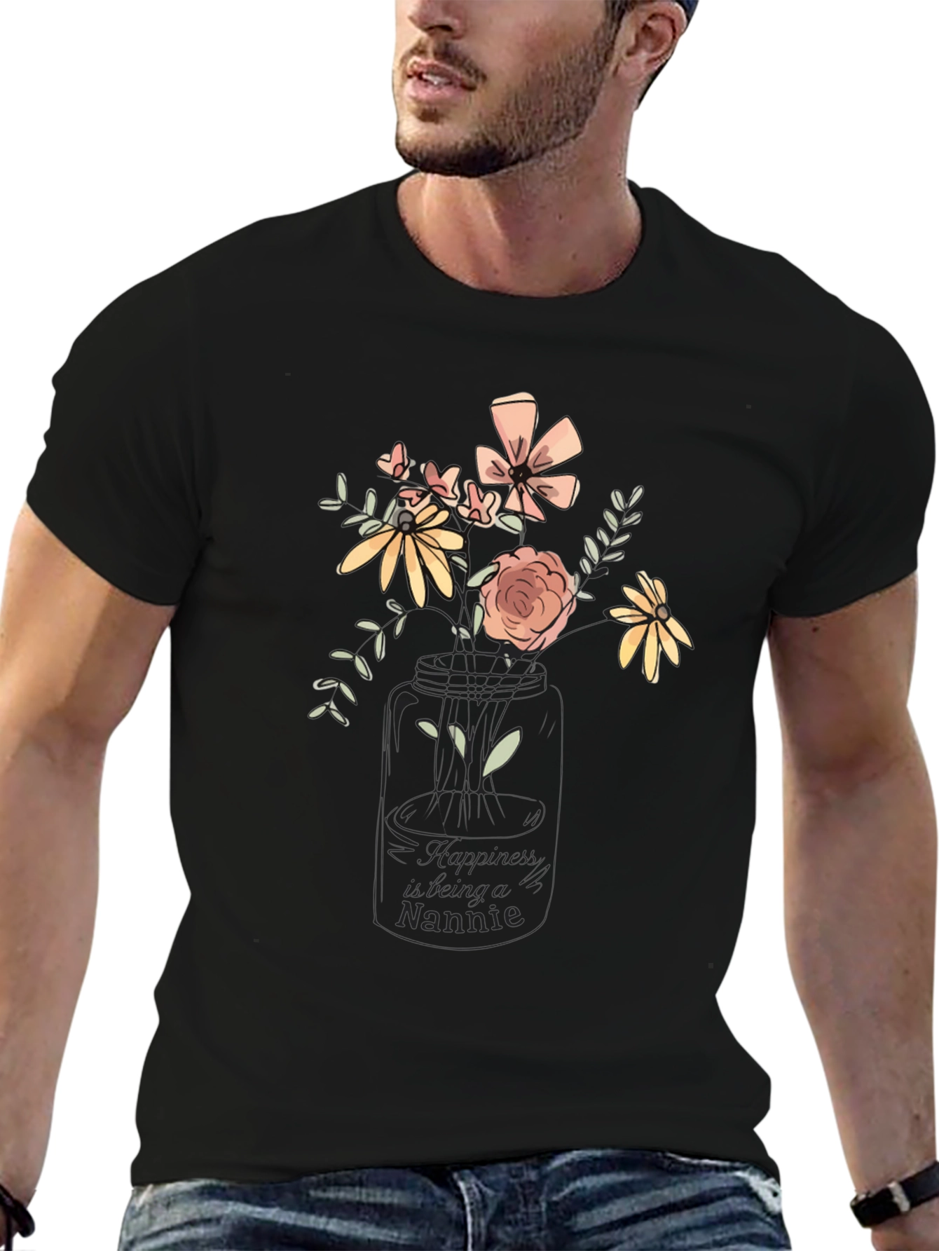 Floral Nannie T-Shirt - Black