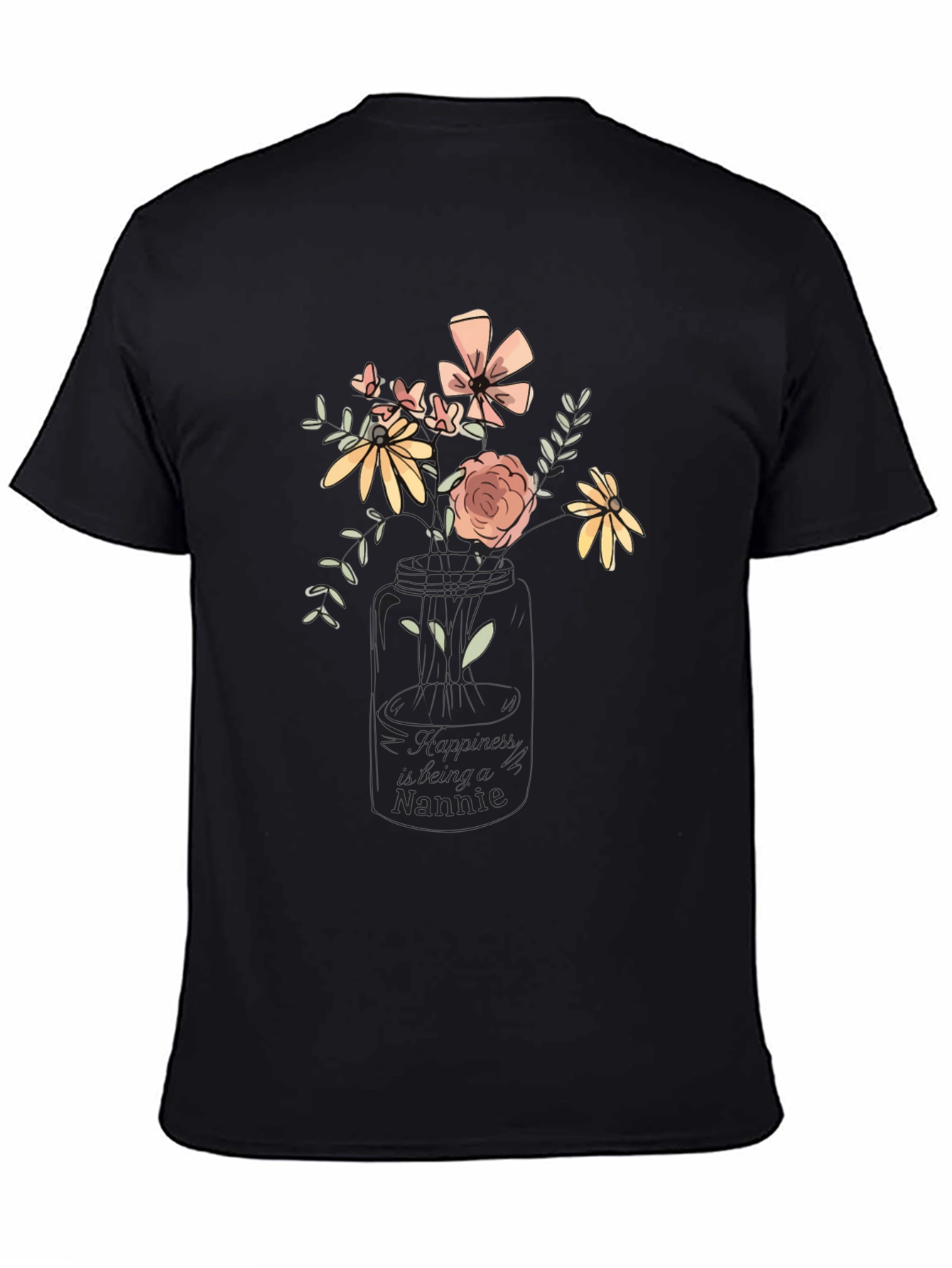 Floral Nannie T-Shirt - Black