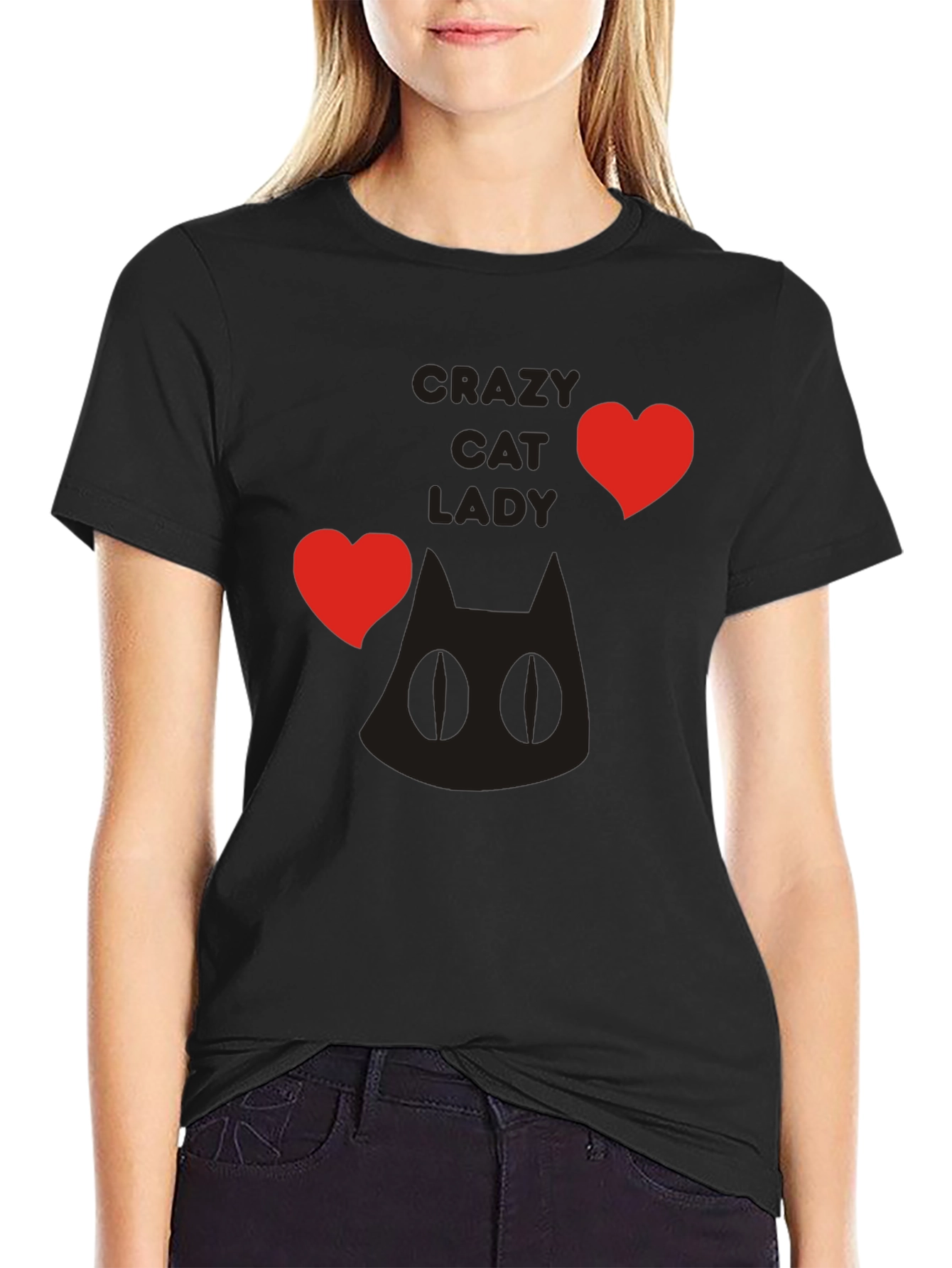 Crazy Cat Lady T-Shirt - Black Novelty Tee