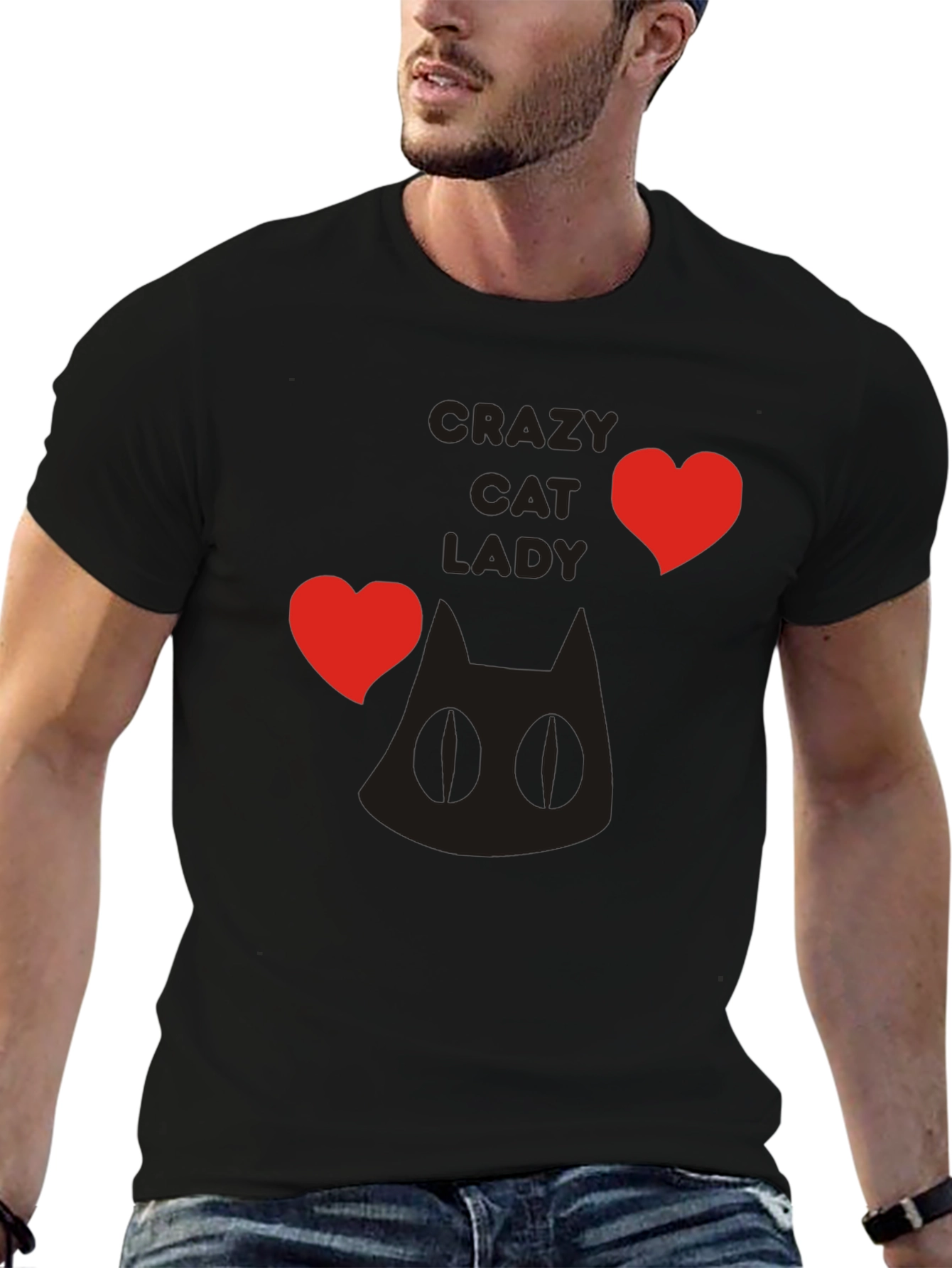 Crazy Cat Lady T-Shirt - Black Novelty Tee