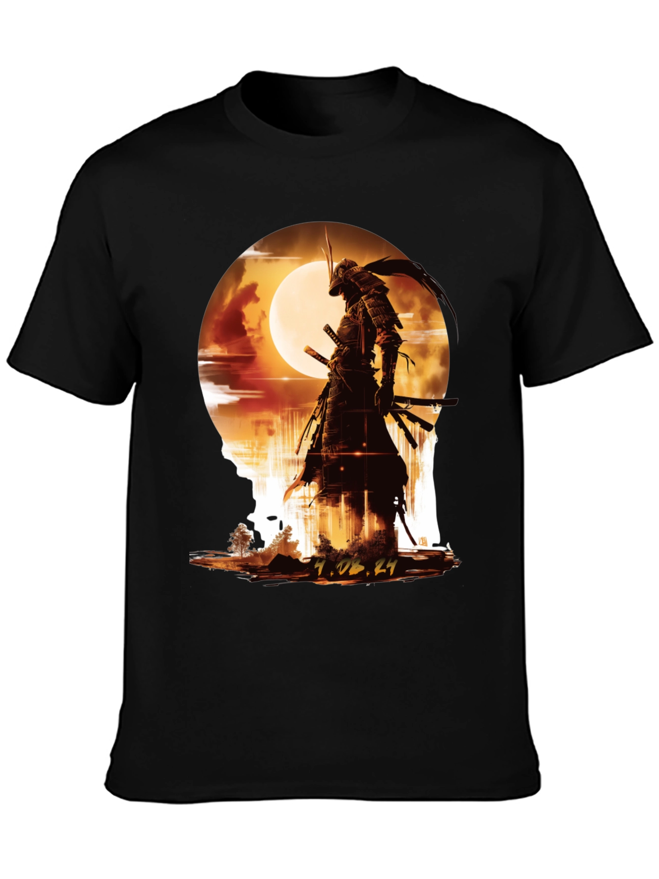 Samurai Moon T-Shirt - Warrior Graphic Tee