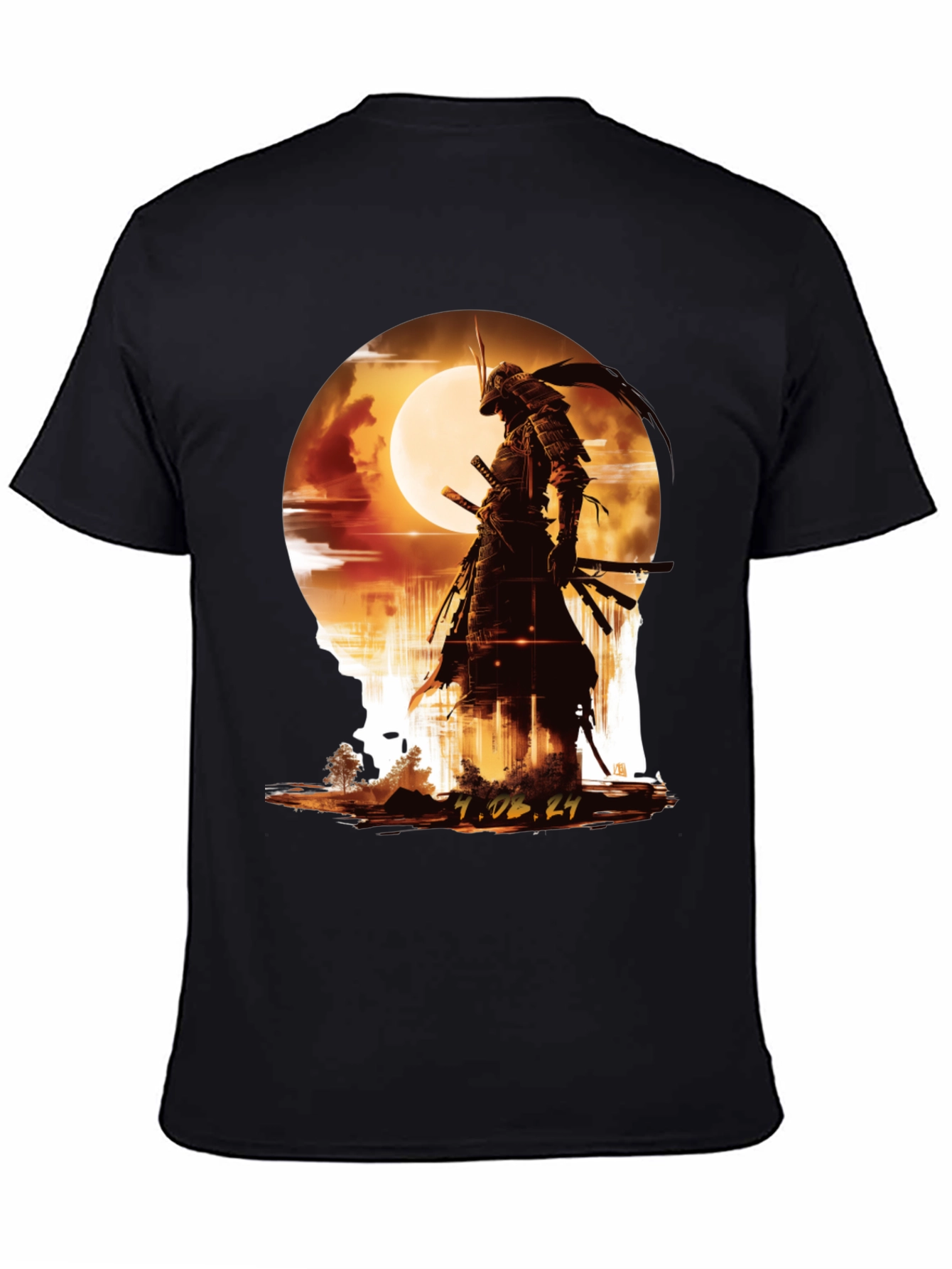 Samurai Moon T-Shirt - Warrior Graphic Tee