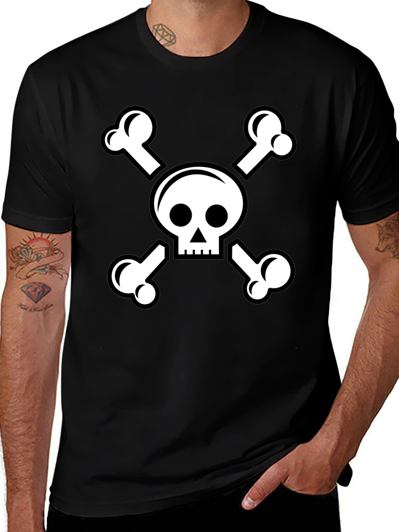 Skull & Crossbones Black Graphic Tee