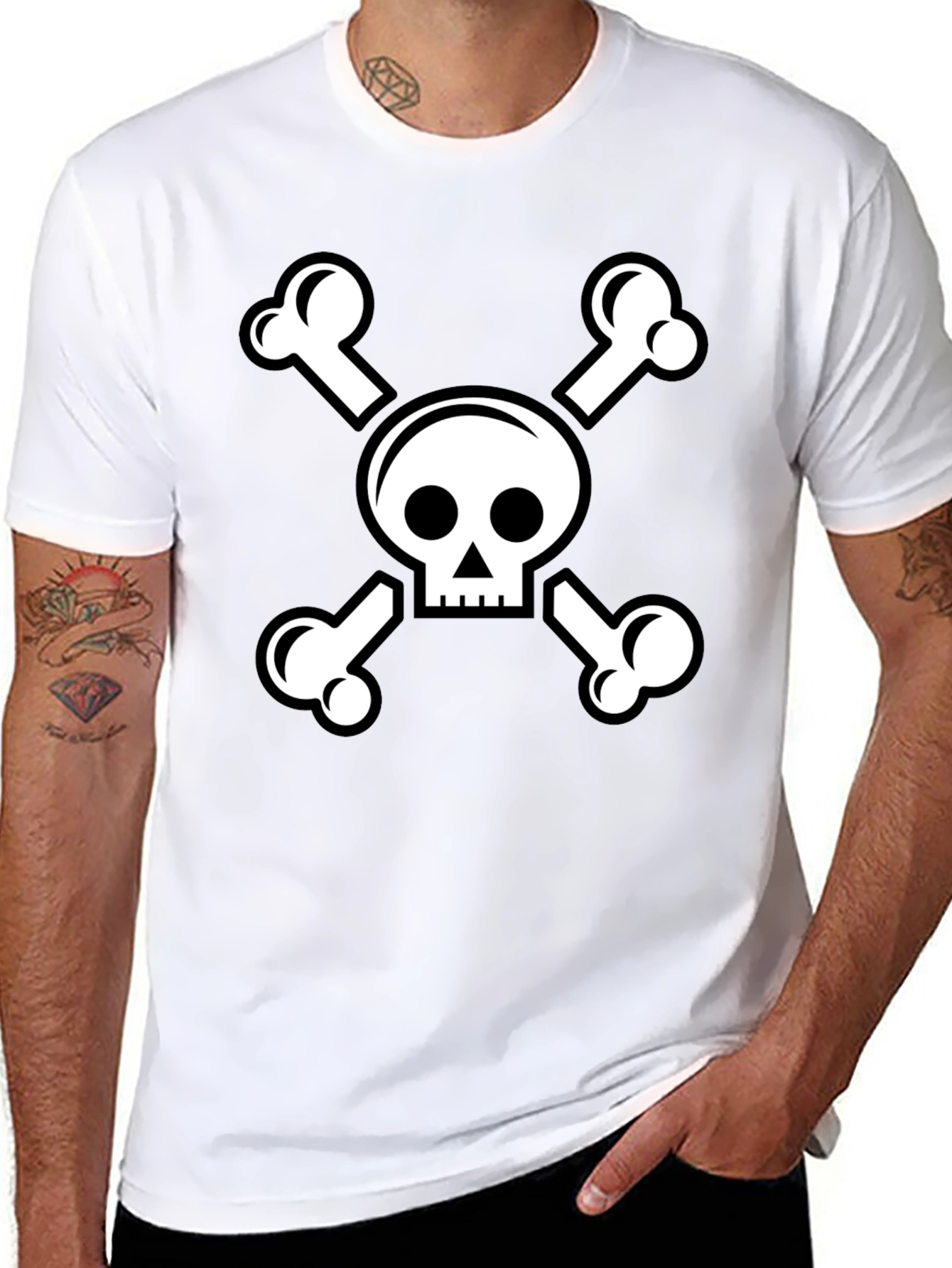 Skull & Crossbones Black Graphic Tee