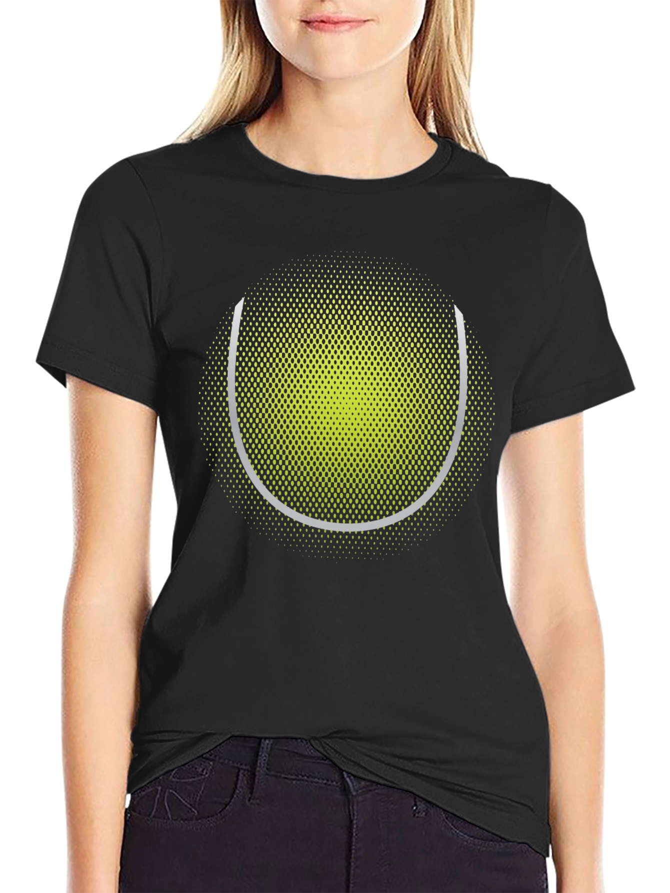 Tennis Ball Graphic Tee - Sporty Black T-Shirt