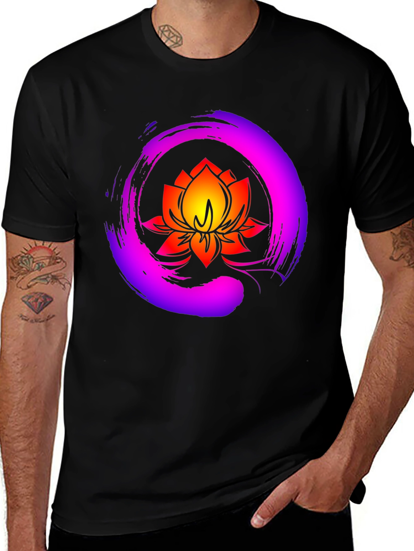 Lotus Flower Graphic Tee - Zen Meditation Shirt