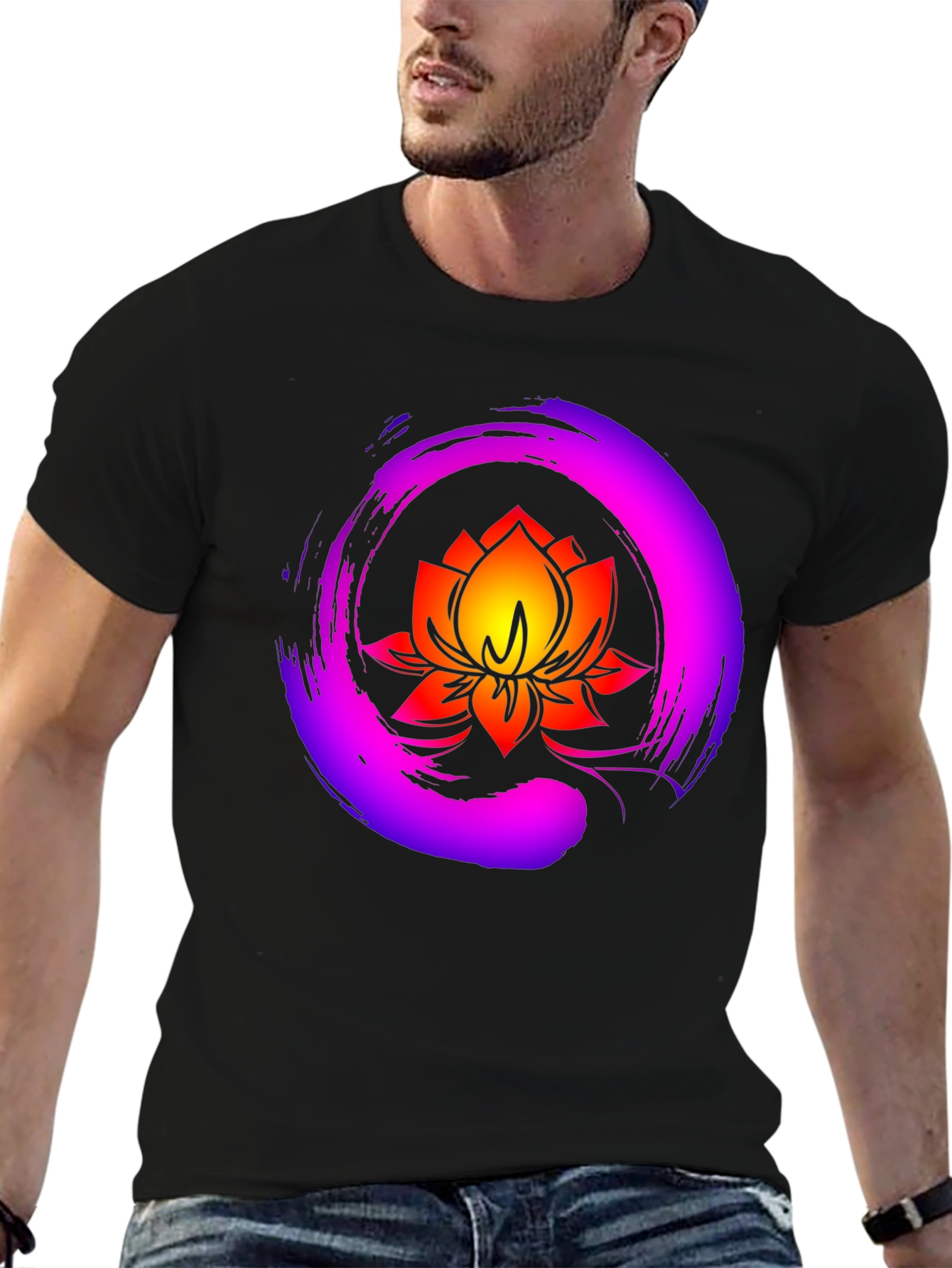 Lotus Flower Graphic Tee - Zen Meditation Shirt