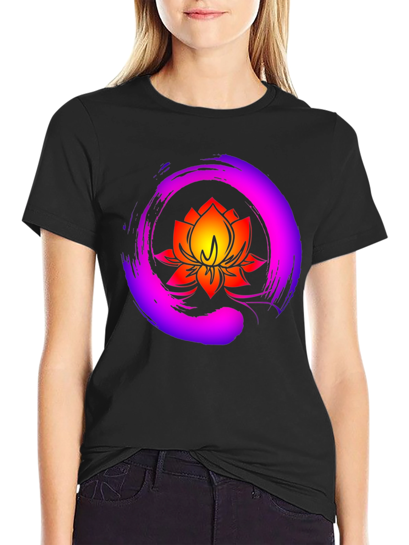 Lotus Flower Graphic Tee - Zen Meditation Shirt