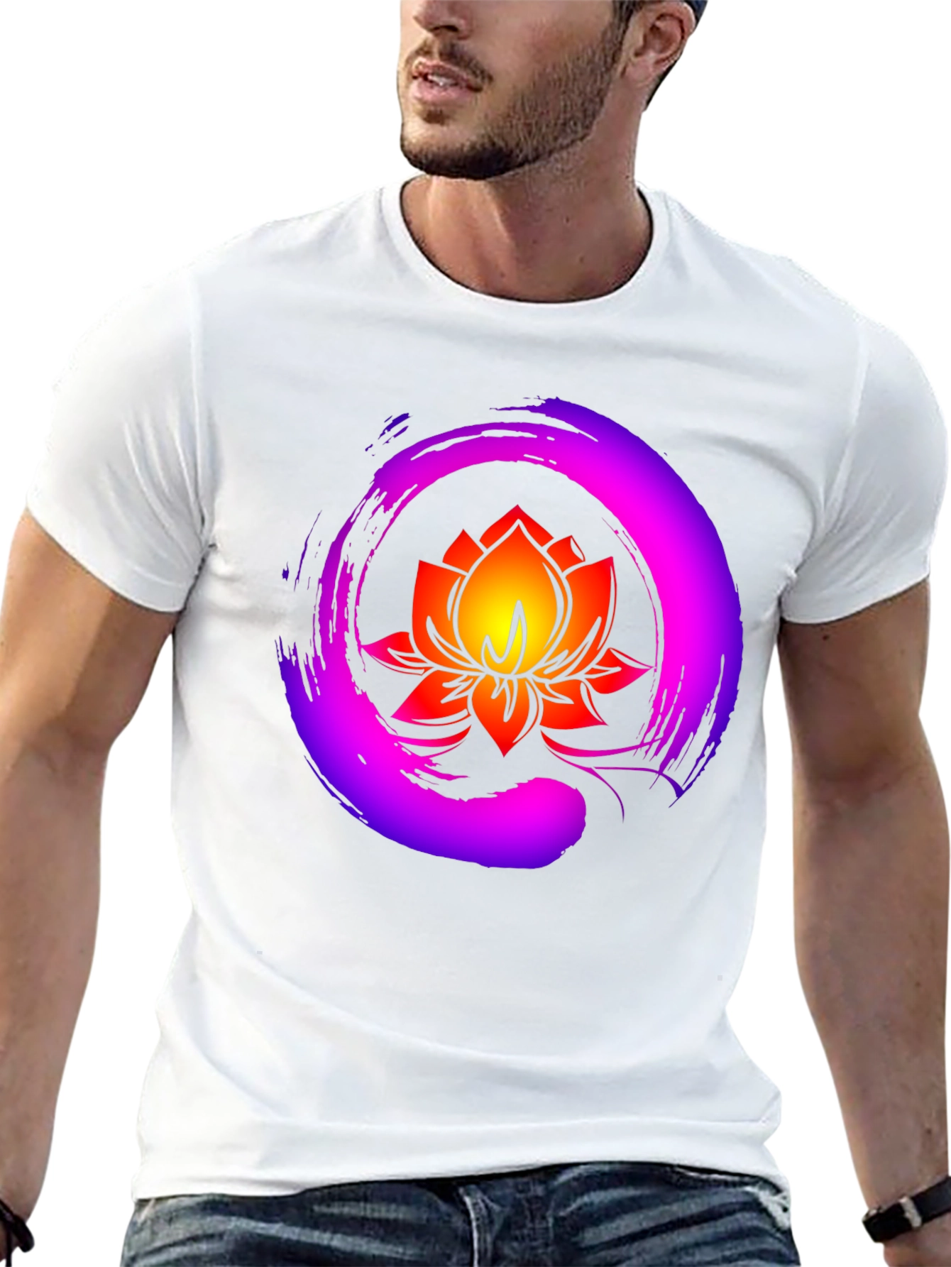 Lotus Flower Graphic Tee - Zen Meditation Shirt