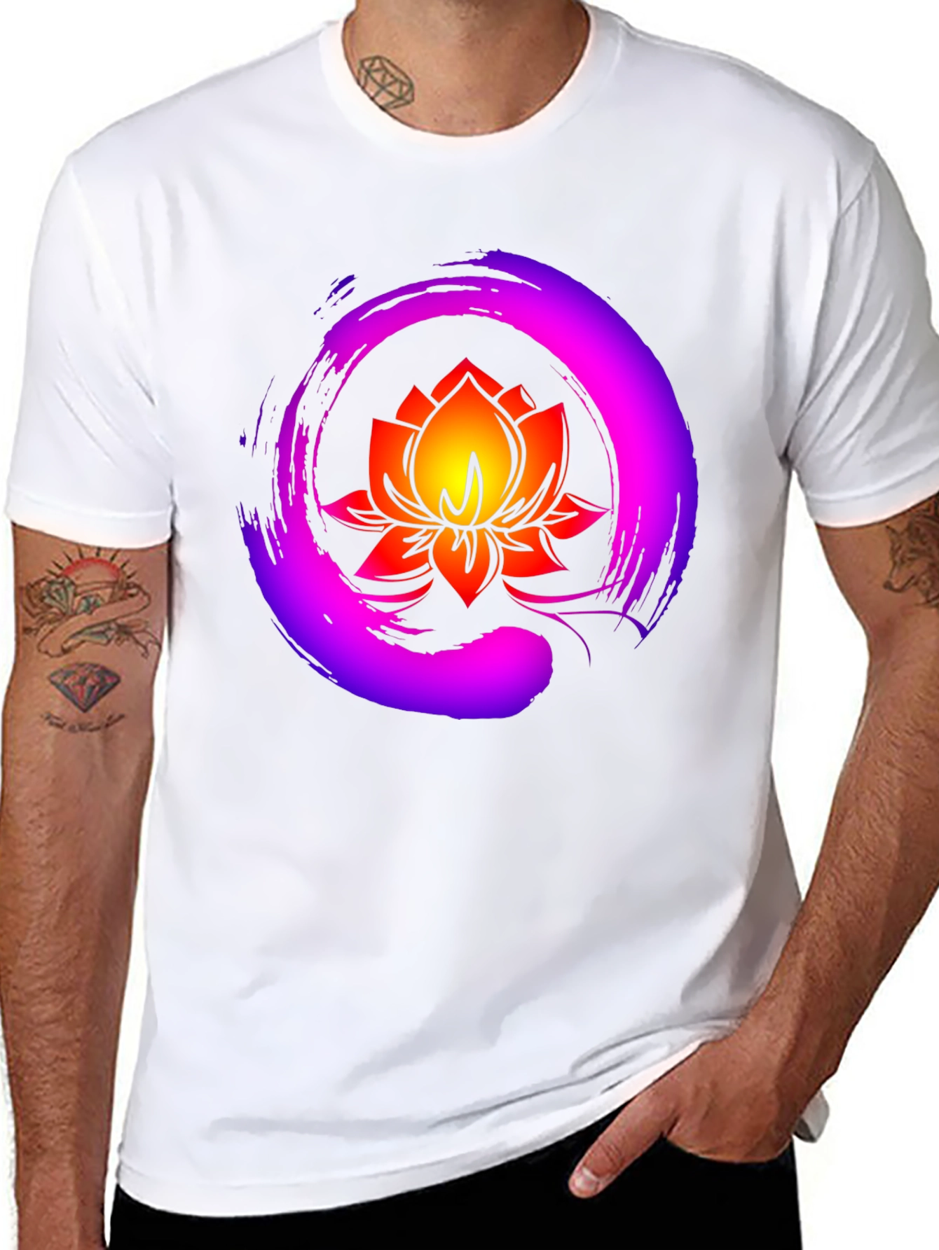 Lotus Flower Graphic Tee - Zen Meditation Shirt