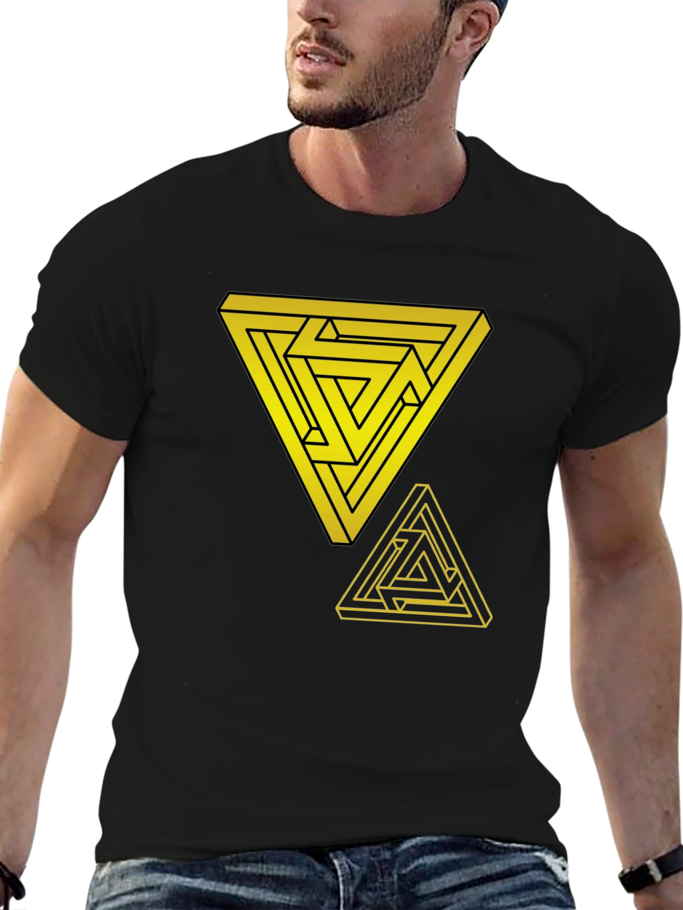 Impossible Triangle Graphic Tee - Mens Black T-Shirt