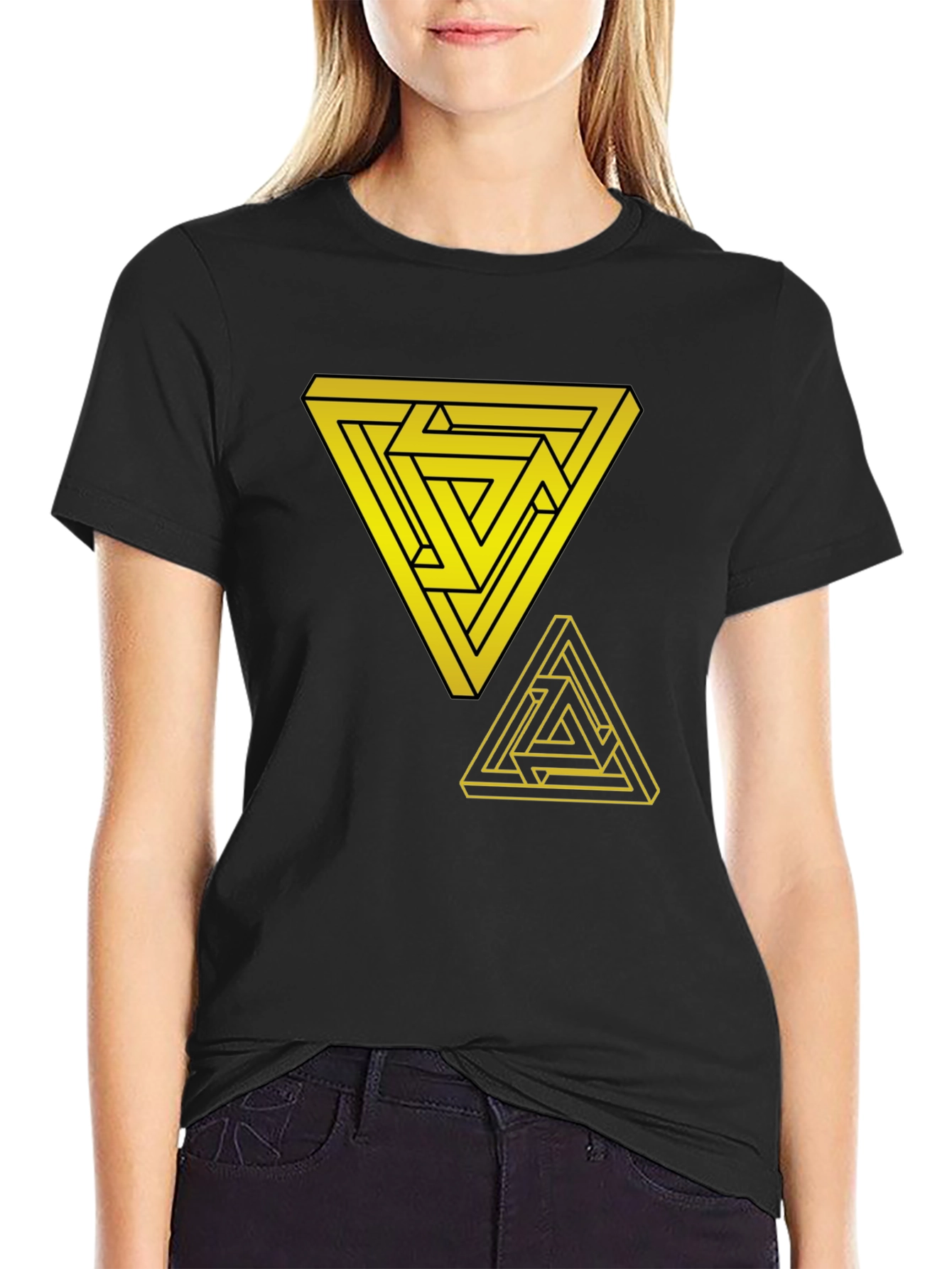 Impossible Triangle Graphic Tee - Mens Black T-Shirt