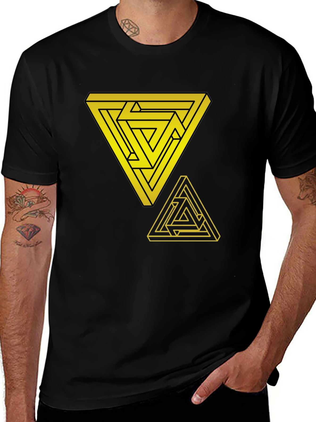 Impossible Triangle Graphic Tee - Mens Black T-Shirt