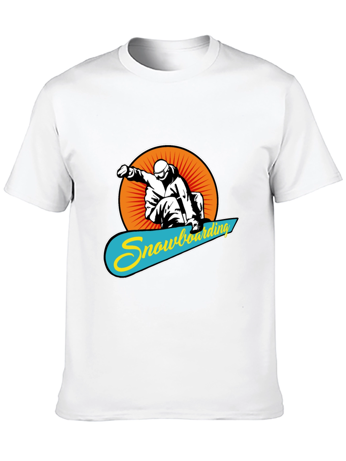 Snowboarding Graphic Tee - Black Crew Neck T-Shirt