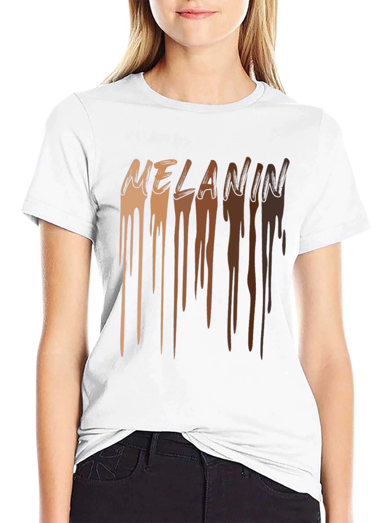 Melanin Drip Graphic T-Shirt - Stylish Black Tee