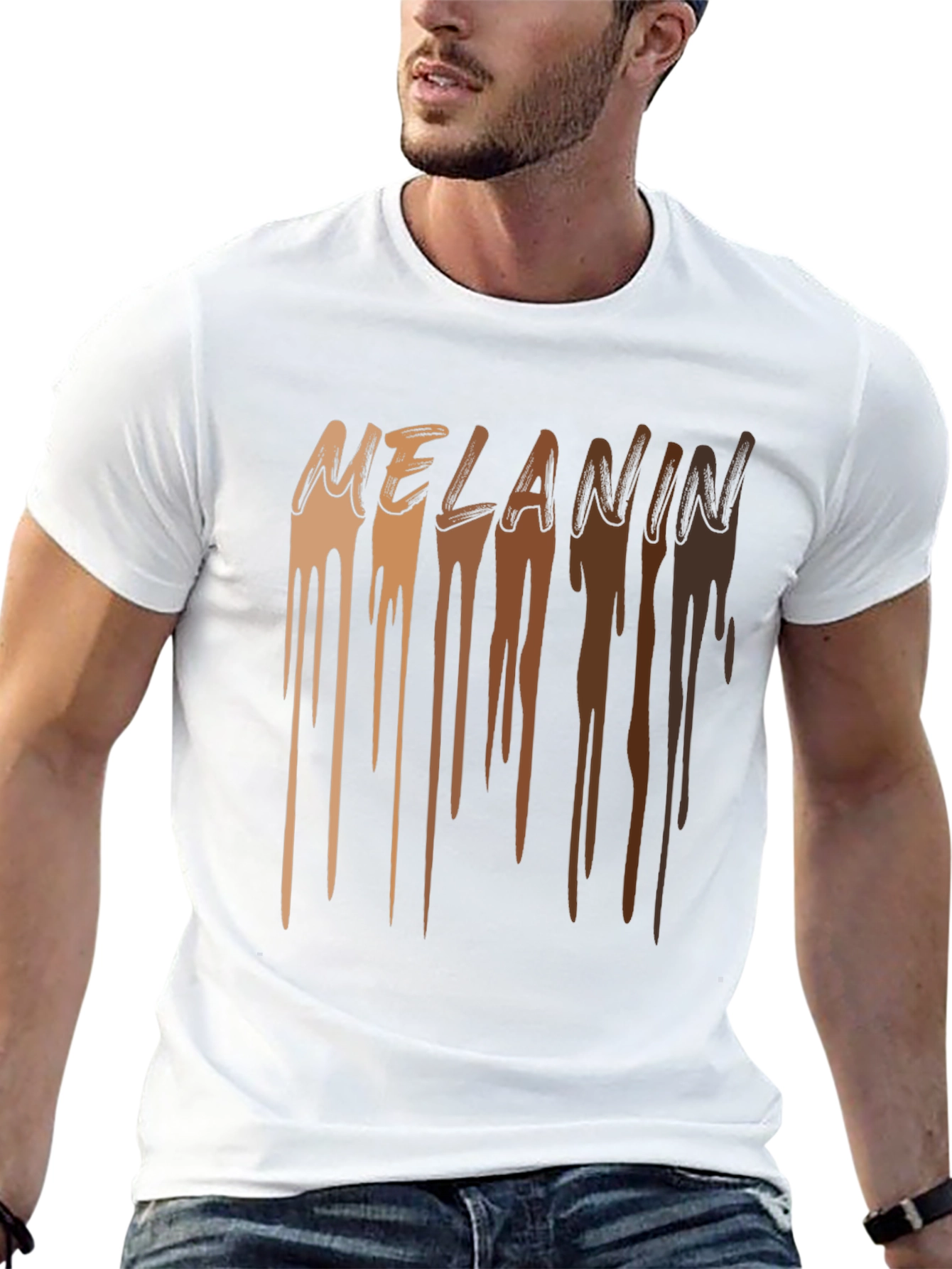 Melanin Drip Graphic T-Shirt - Stylish Black Tee