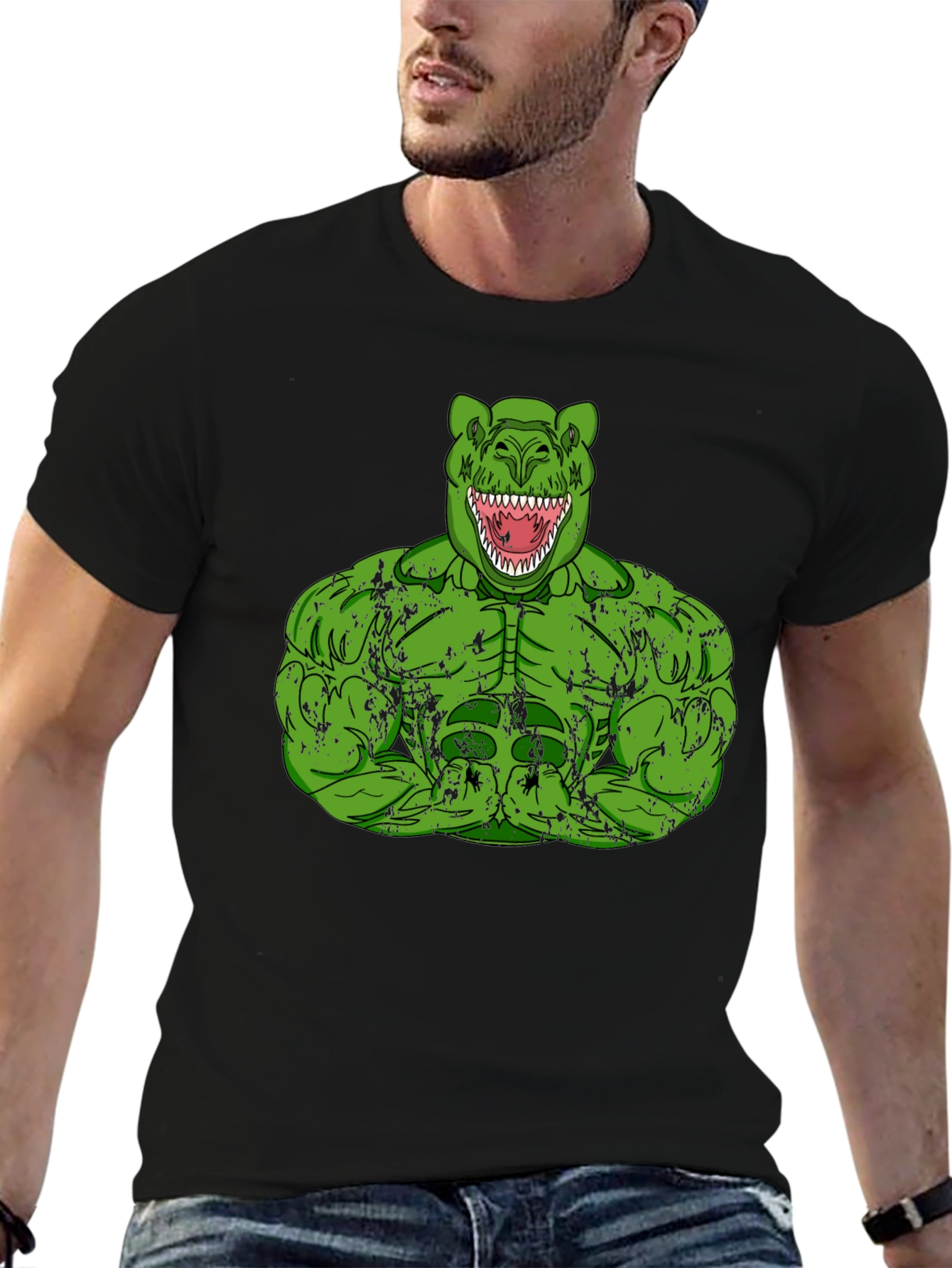 Dino Hulk Graphic T-Shirt - Mens Black Tee