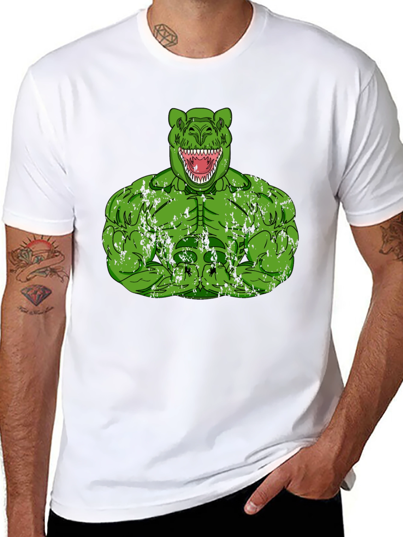 Dino Hulk Graphic T-Shirt - Mens Black Tee