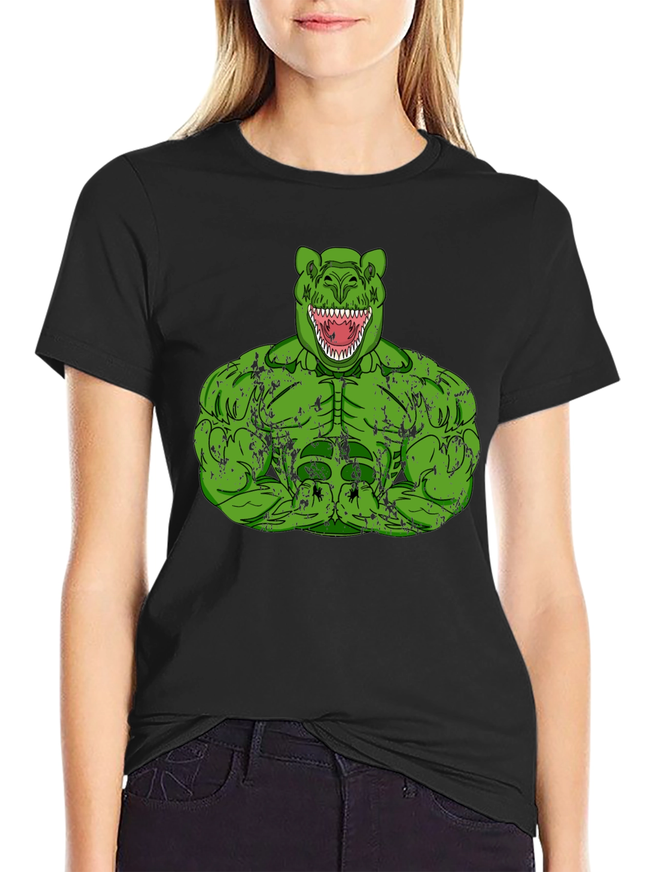 Dino Hulk Graphic T-Shirt - Mens Black Tee
