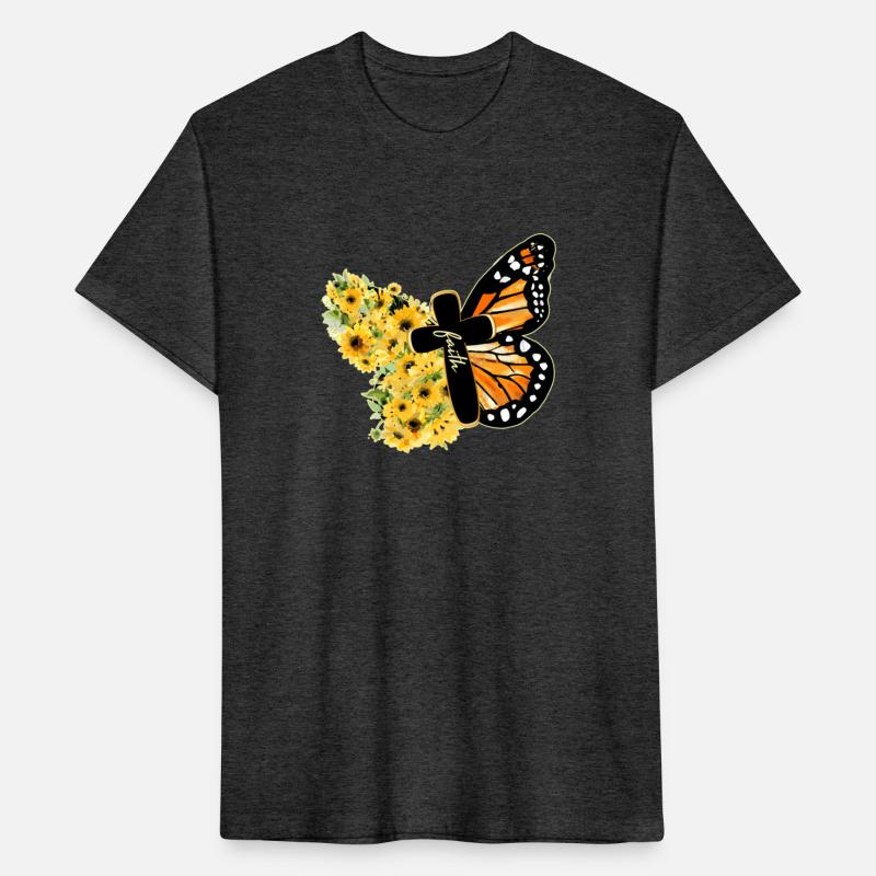 Faith Cross Sunflower Butterfly Christian