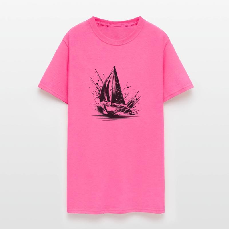 Fast-paced Sailing Boat With Splash Waves