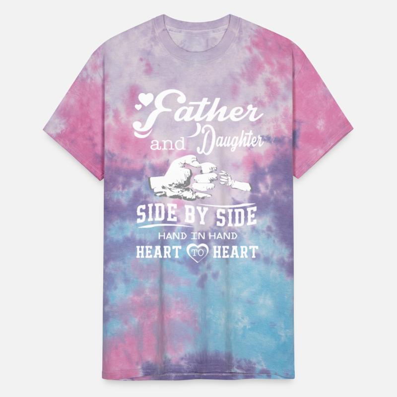 Father and daughter side by side heart to heart